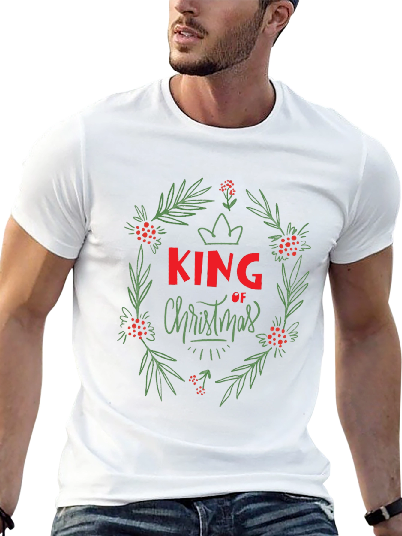 King of Christmas Wreath Graphic Tee