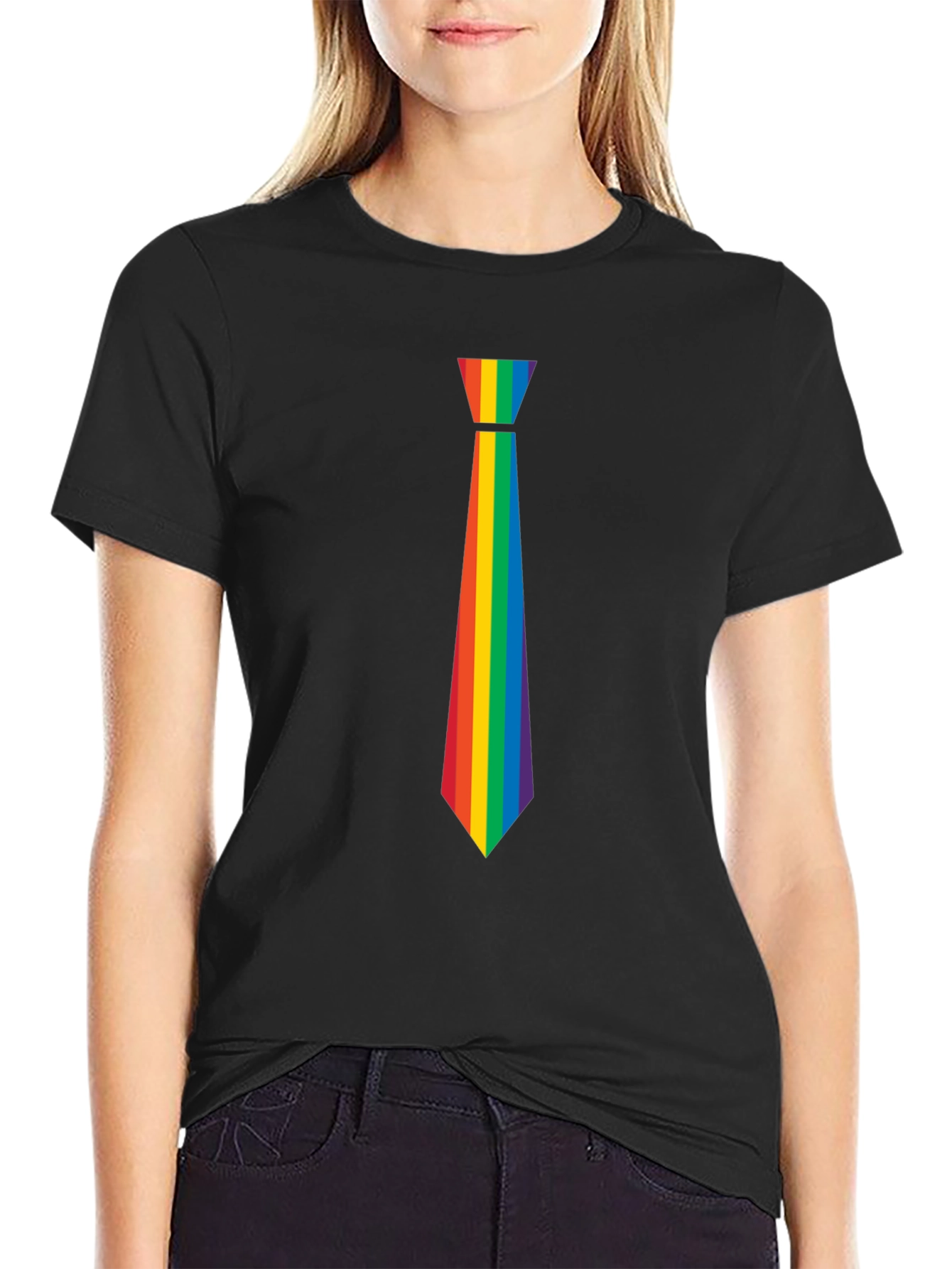 Rainbow Tie Graphic Tee - Pride Month Apparel