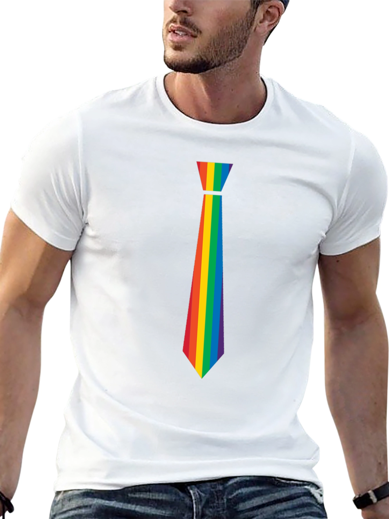 Rainbow Tie Graphic Tee - Pride Month Apparel