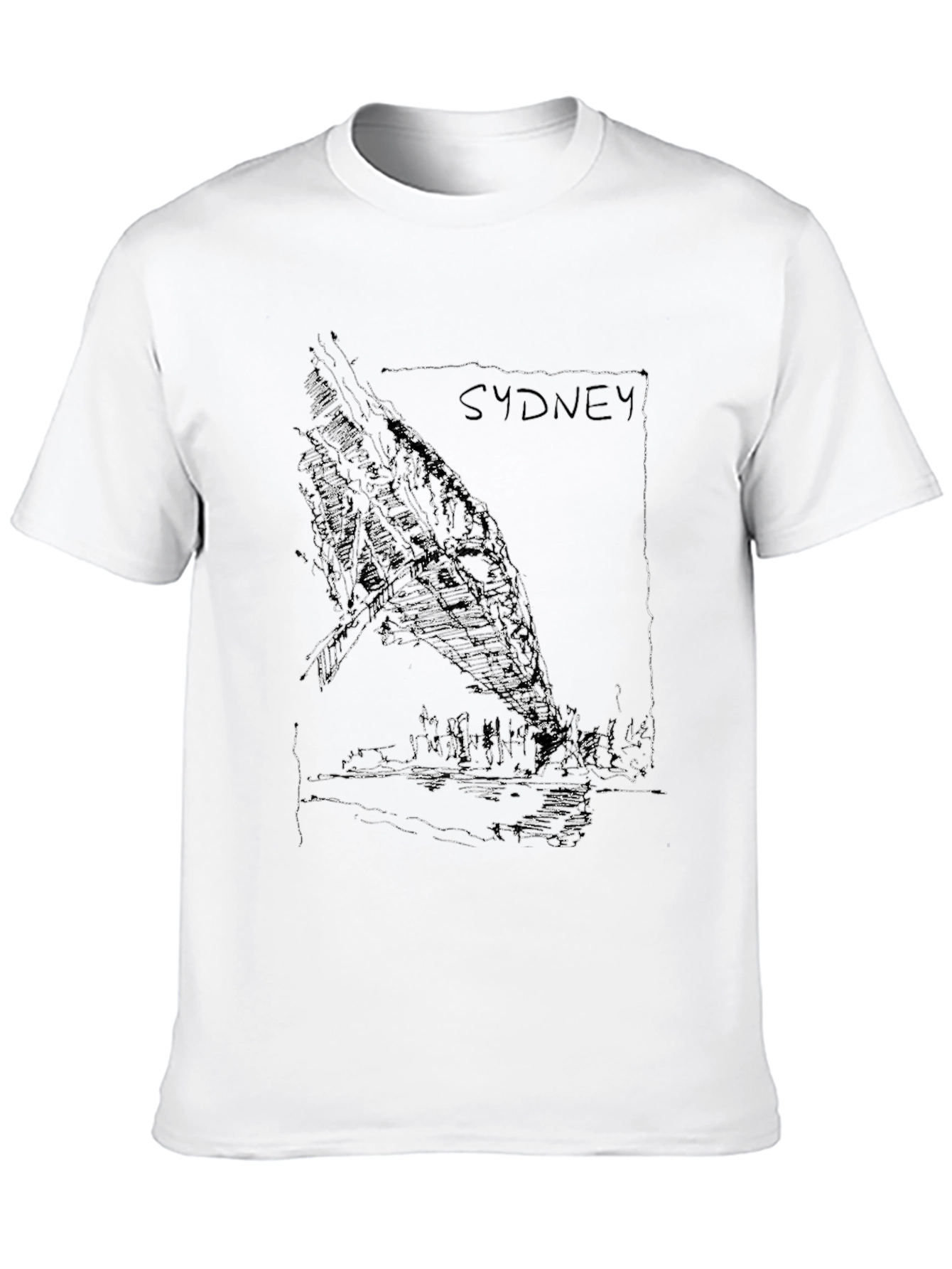 Sydney Skyline Graphic Tee - Black Cotton T-Shirt