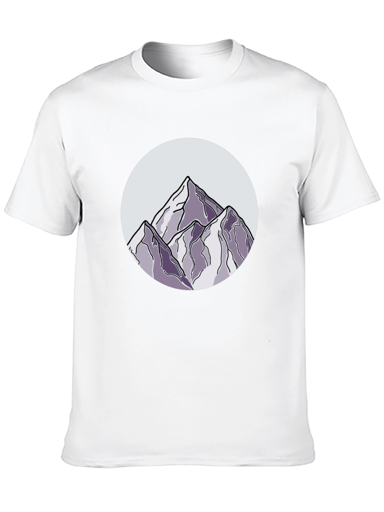 Mountain Peak Graphic Tee - Black Cotton Casual Shirt