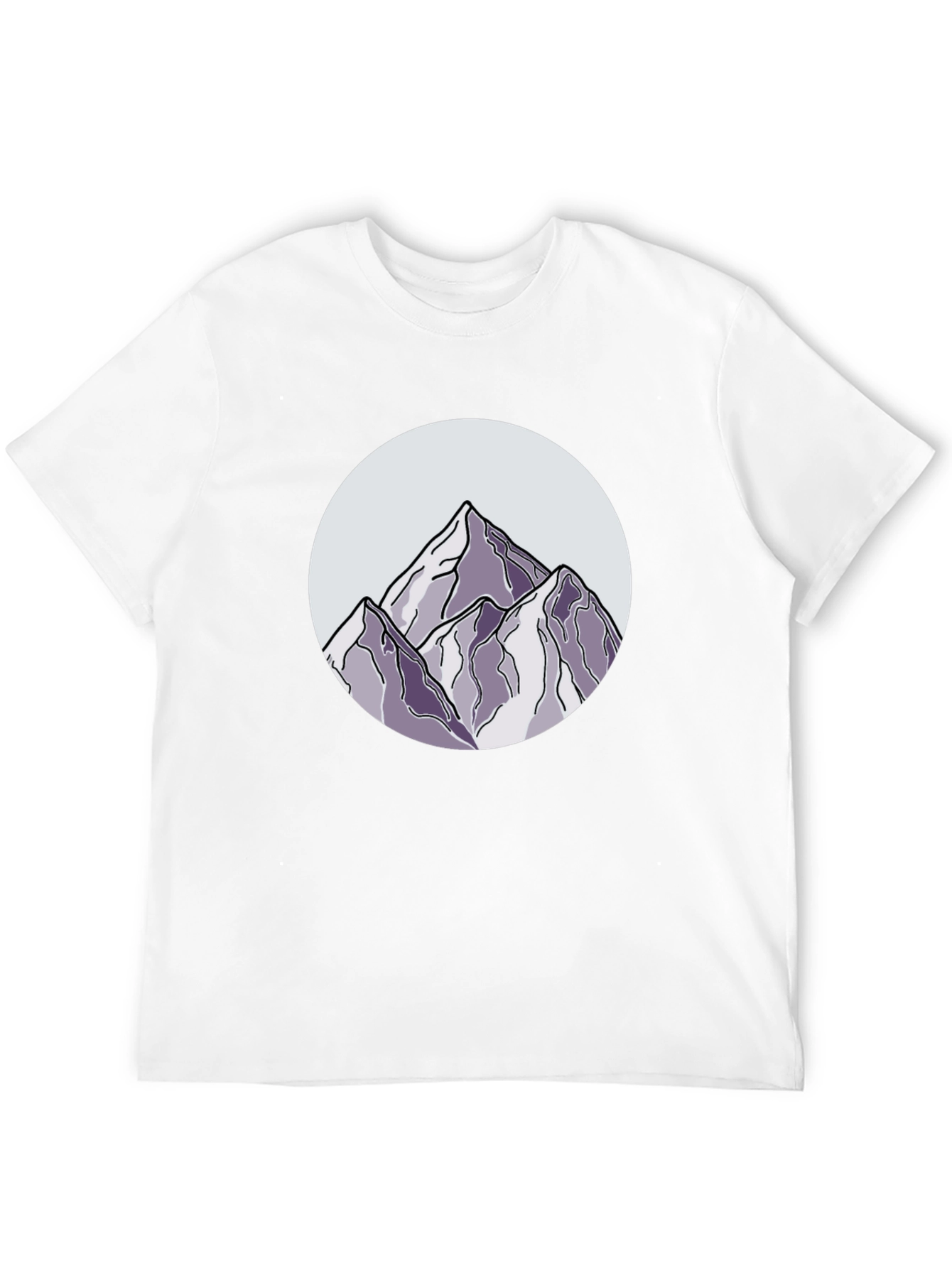 Mountain Peak Graphic Tee - Black Cotton Casual Shirt