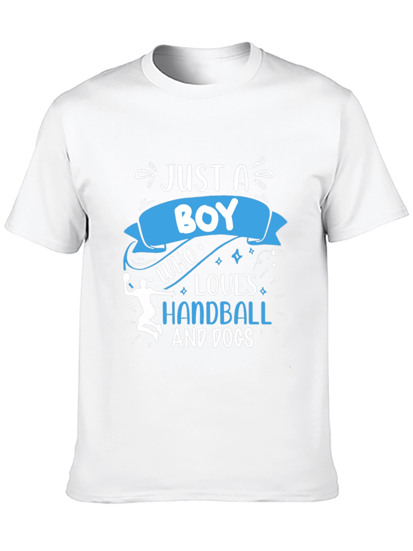 Boy Who Loves Handball and Dogs Black T-Shirt