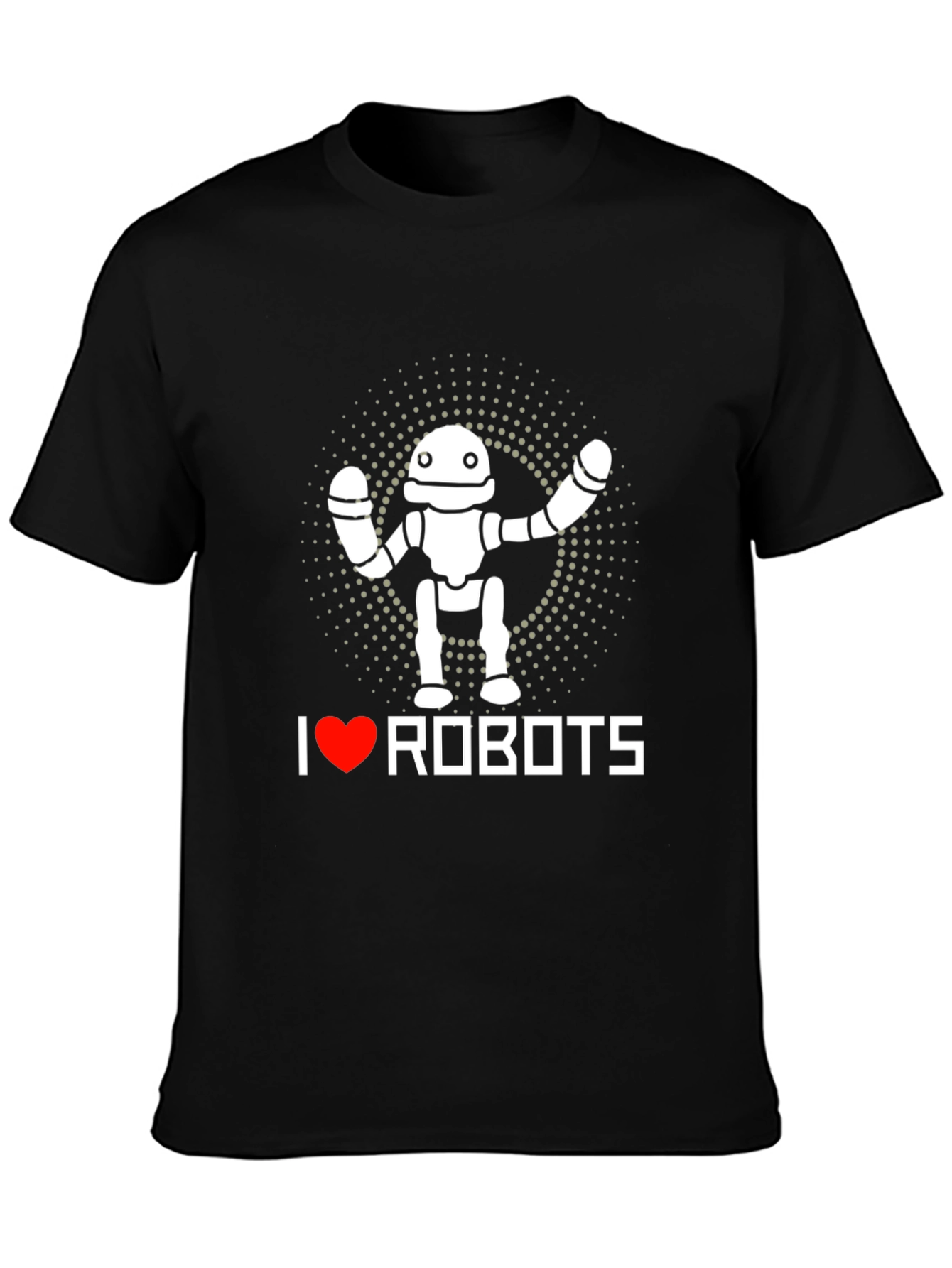 I Heart Robots Graphic T-Shirt - Black Crew Neck