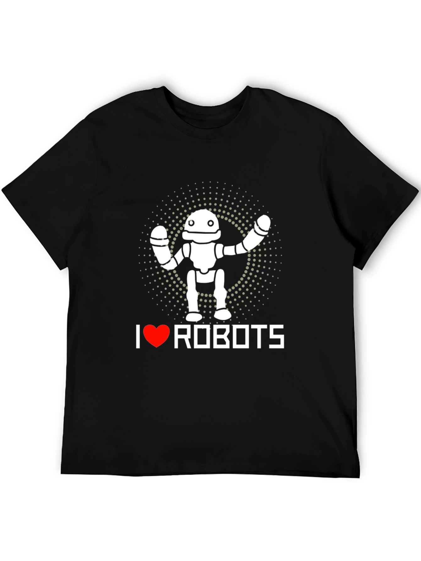 I Heart Robots Graphic T-Shirt - Black Crew Neck