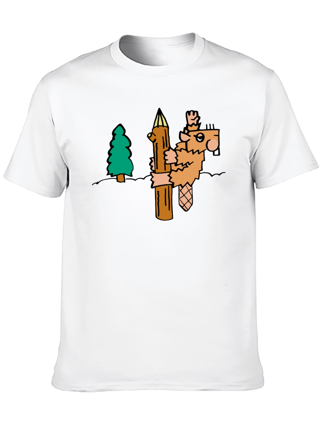 Funny Beaver T-Shirt - Cartoon Woodcutter Tee