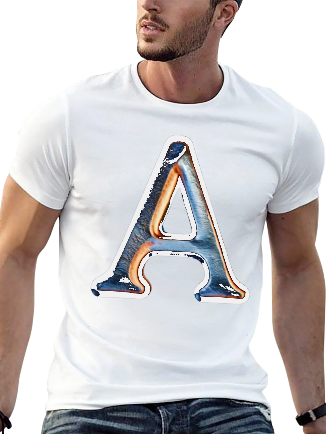 Letter A Graphic Print Tee - Stylish Casual Wear