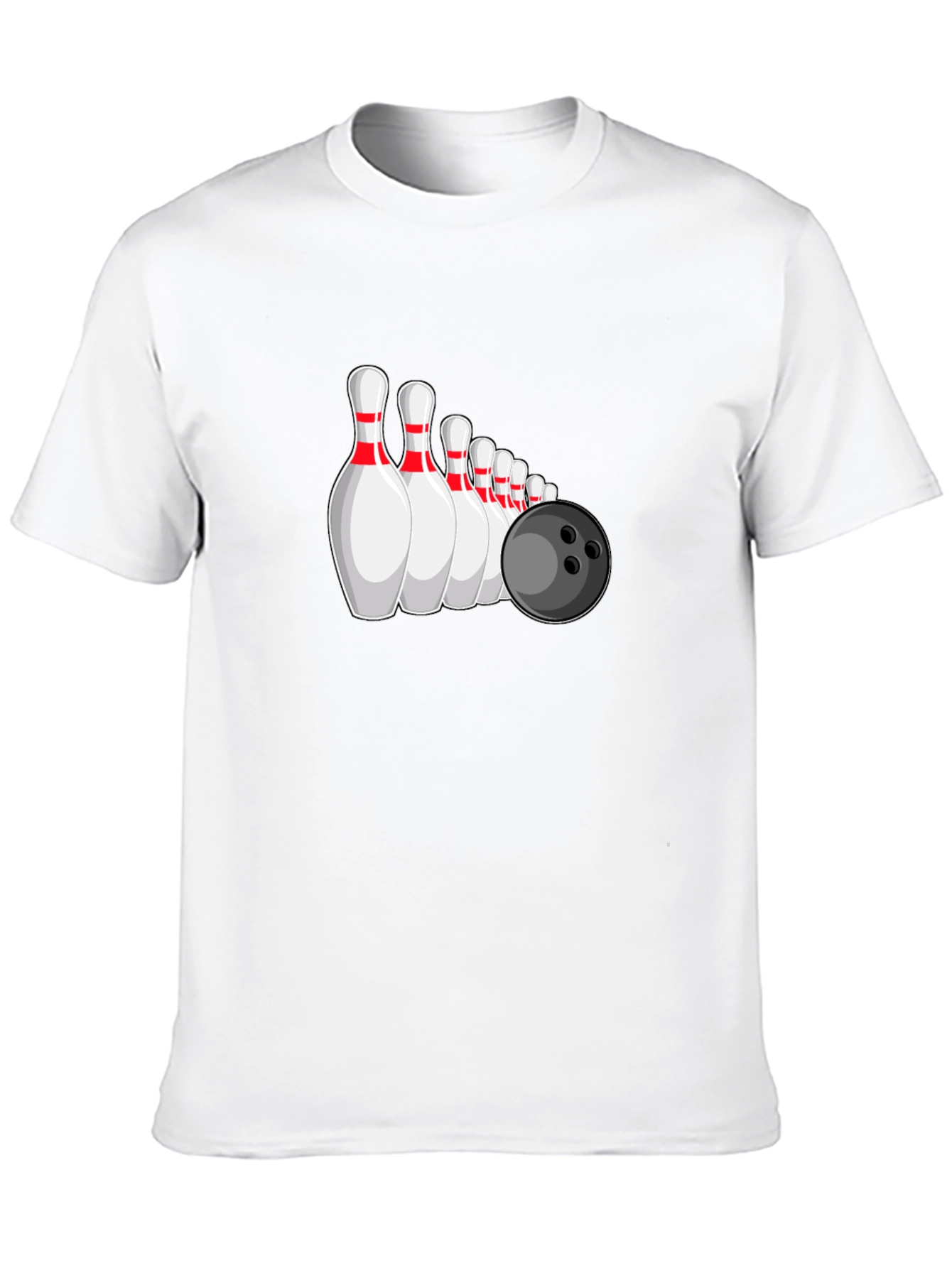 Bowling Pins & Ball Graphic Tee - Black
