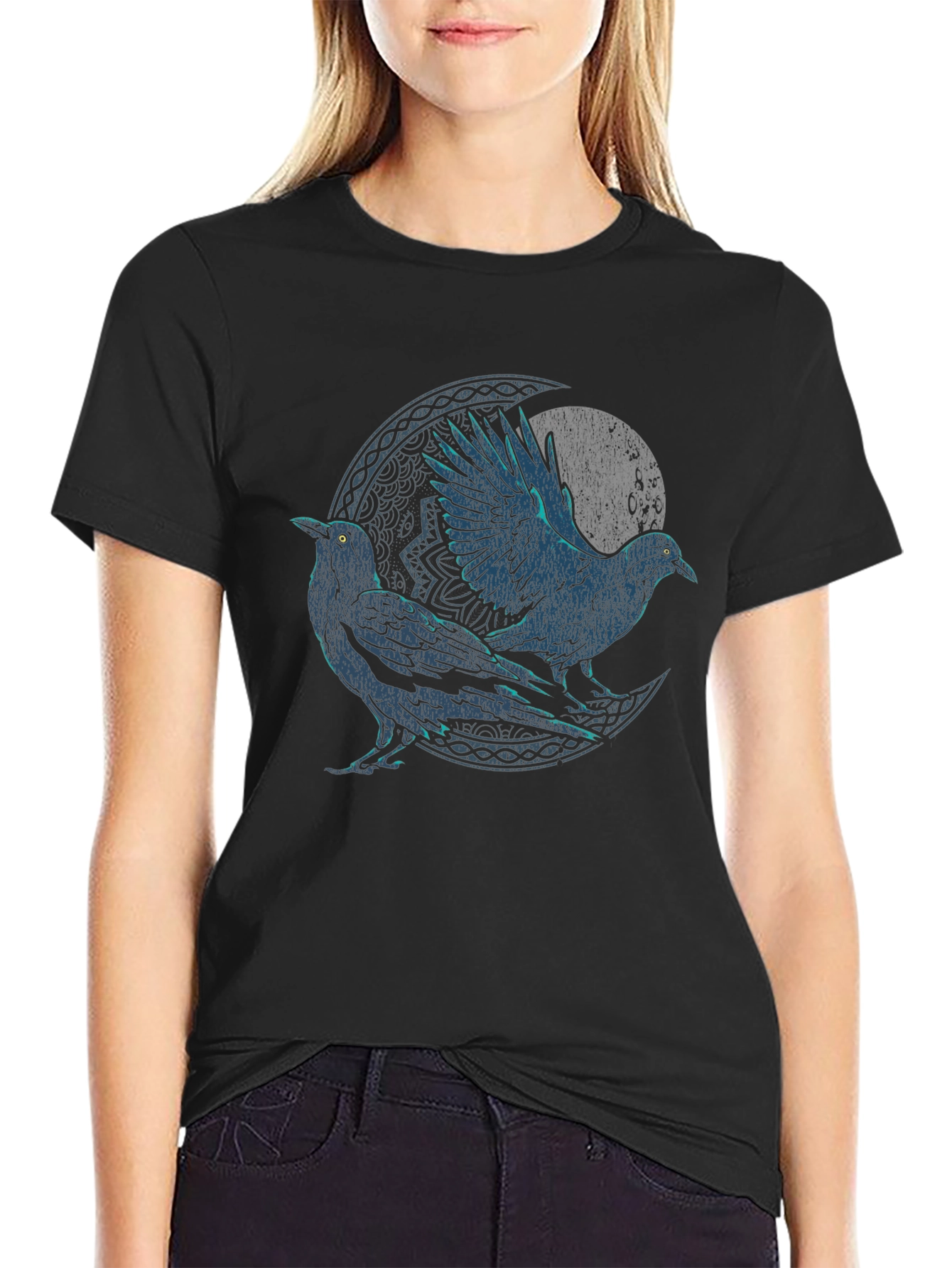 Mystic Raven Graphic T-Shirt - Black