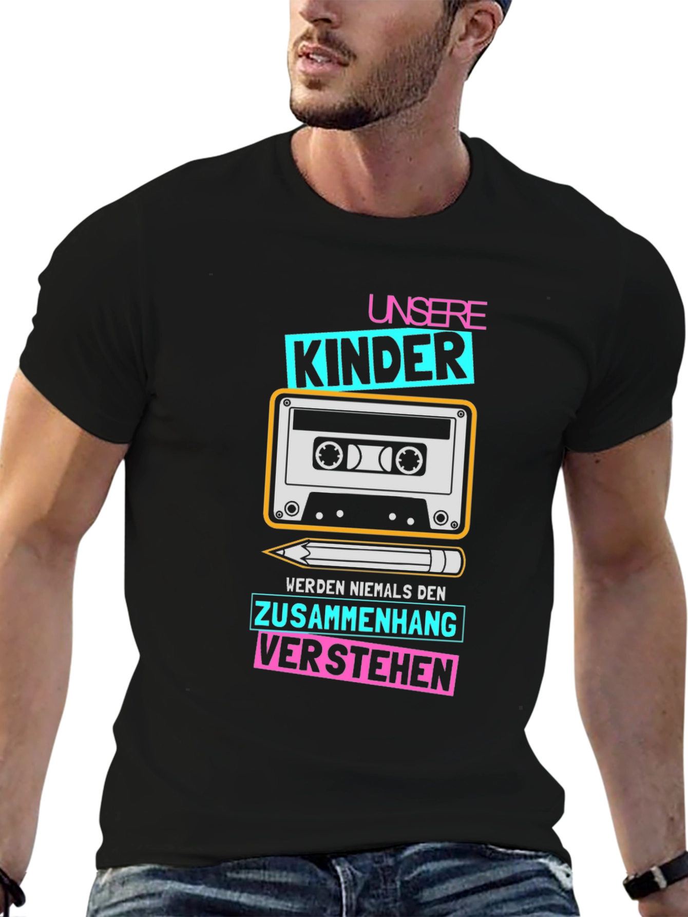 Retro Cassette Tape T-Shirt - Unsere Kinder