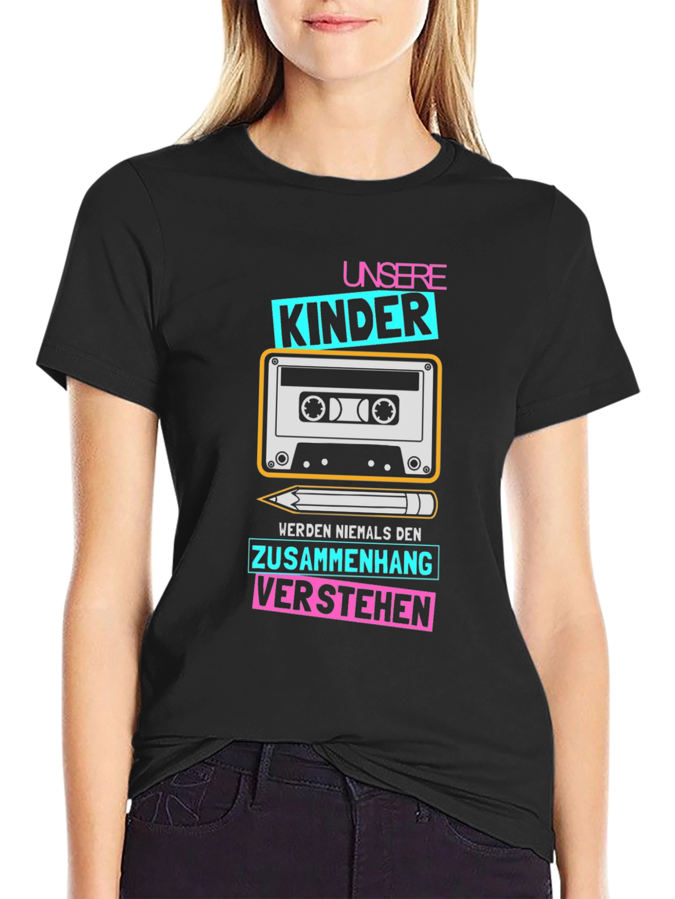 Retro Cassette Tape T-Shirt - Unsere Kinder