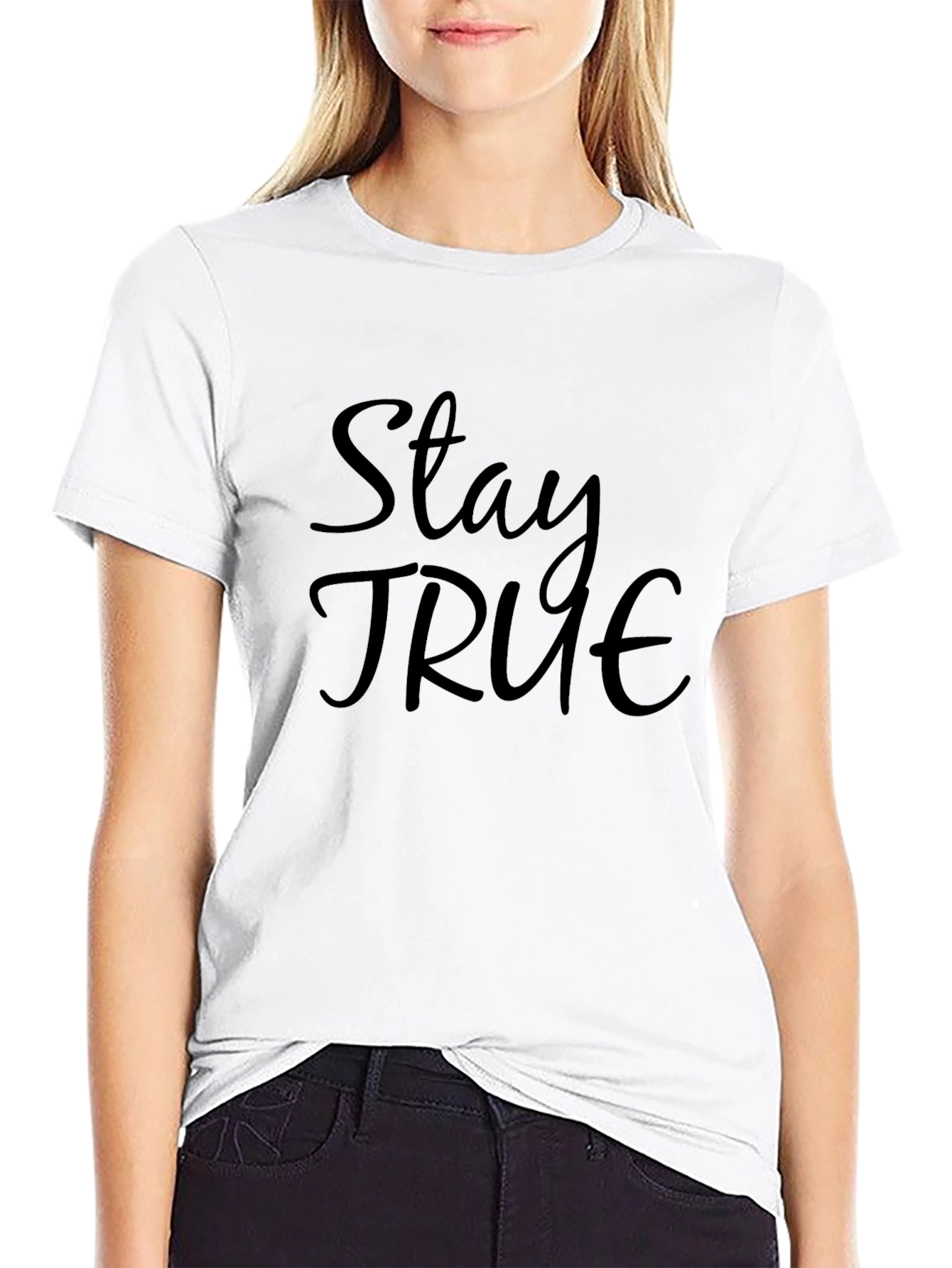 Stay True Black Graphic Tee - Stylish Mens T-Shirt
