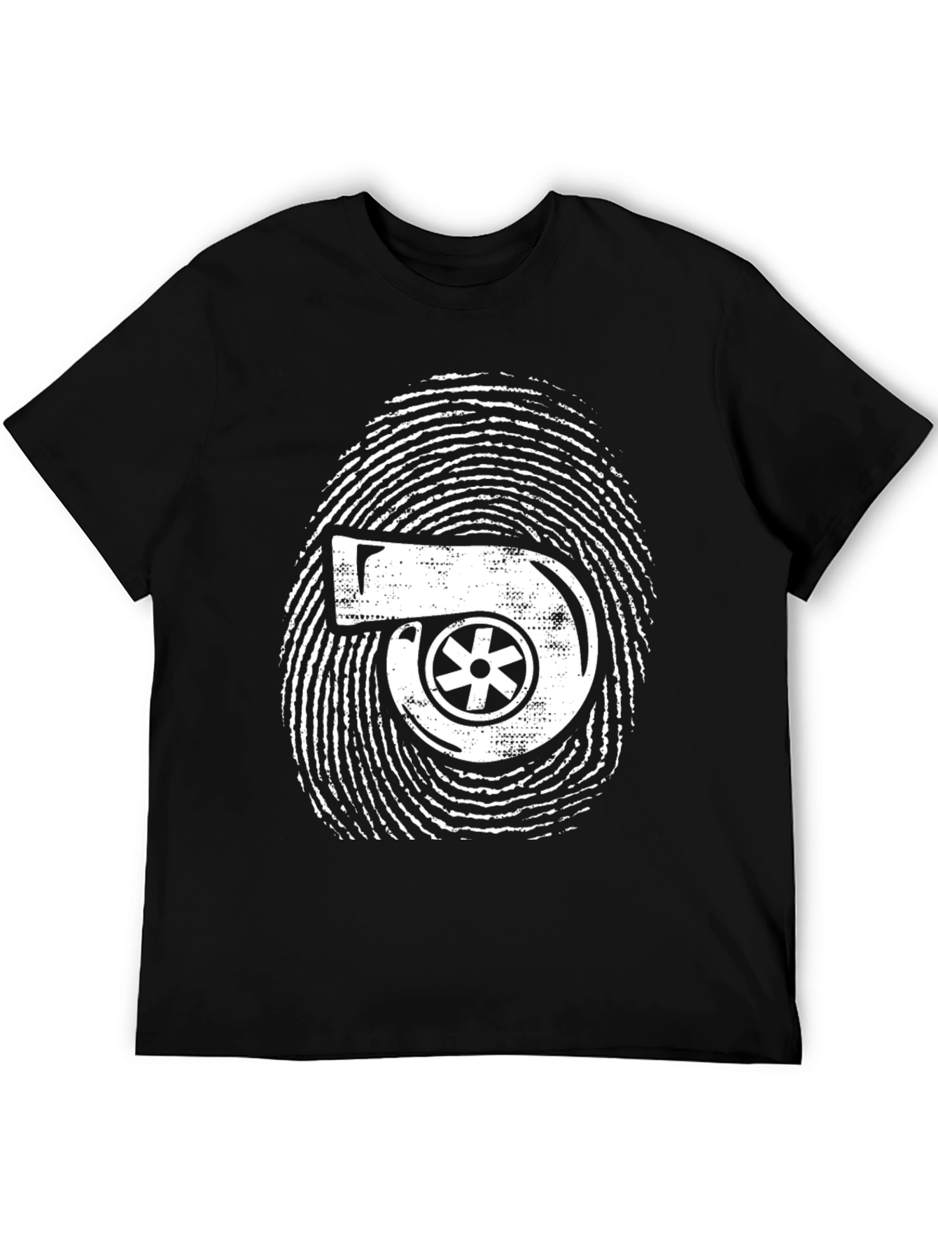 Turbo Fingerprint Black T-Shirt - Automotive Enthusiast Apparel