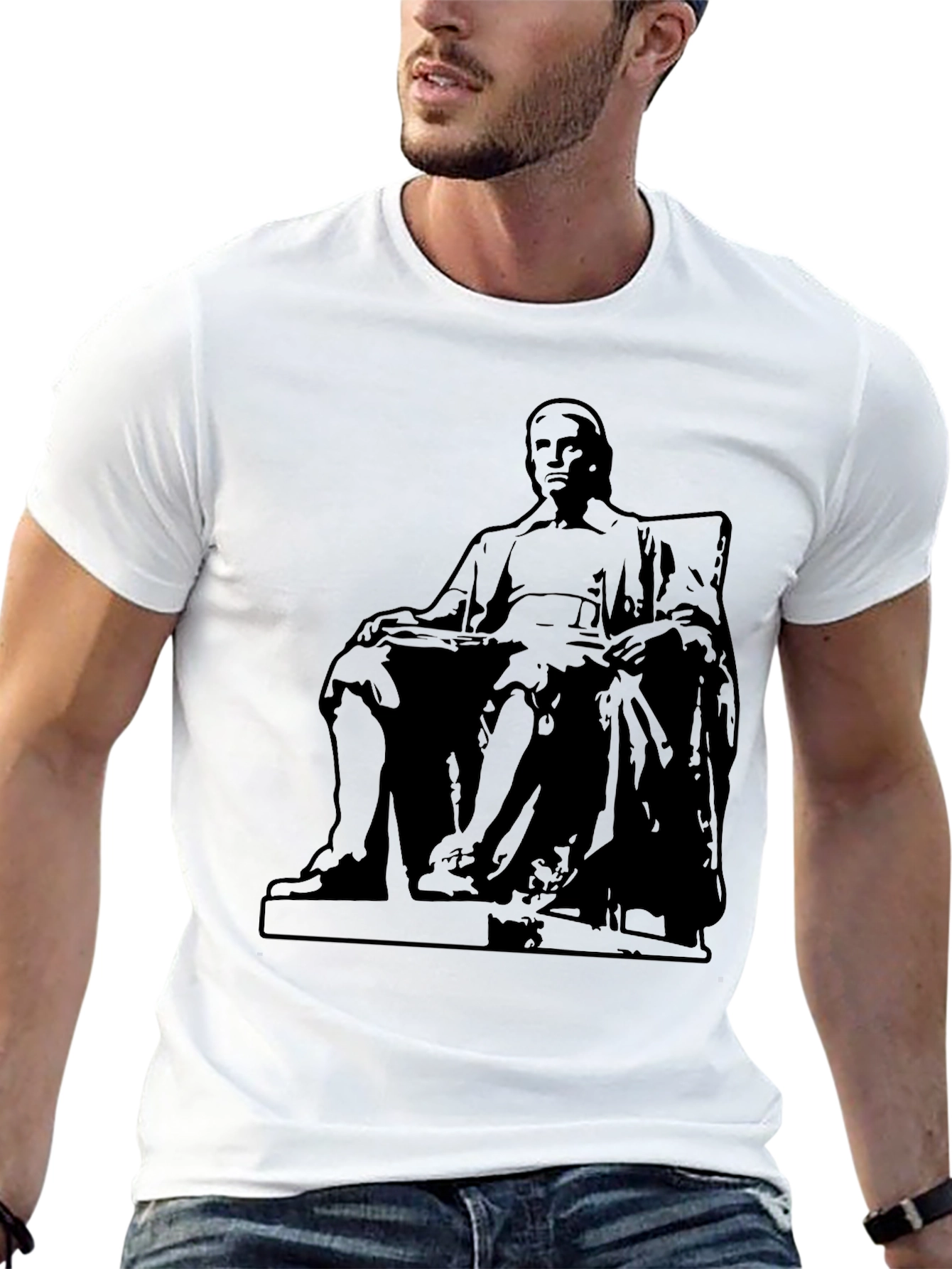 Statue Graphic Black T-Shirt | Casual Style