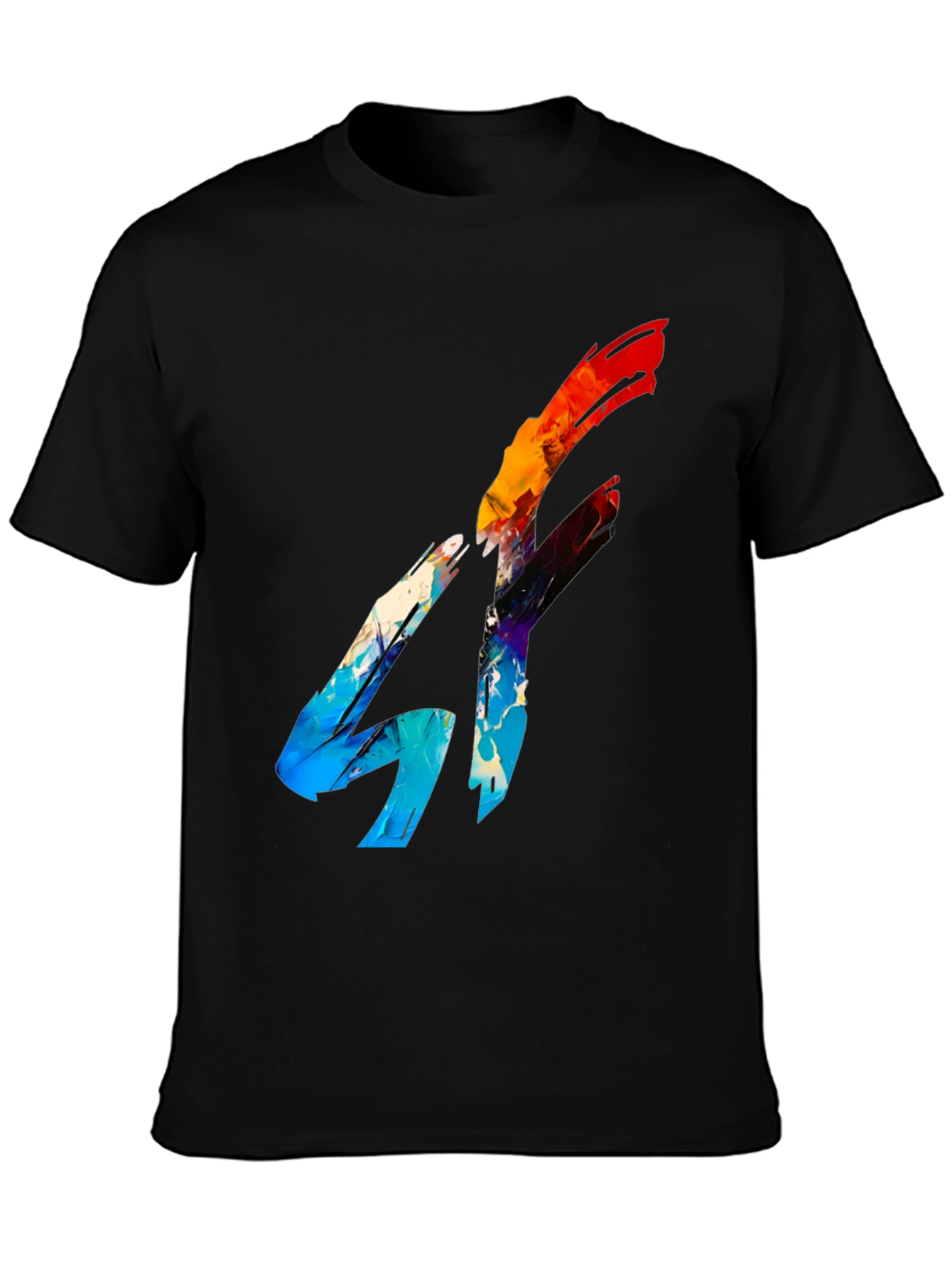 Abstract Graphic Print Black Tee
