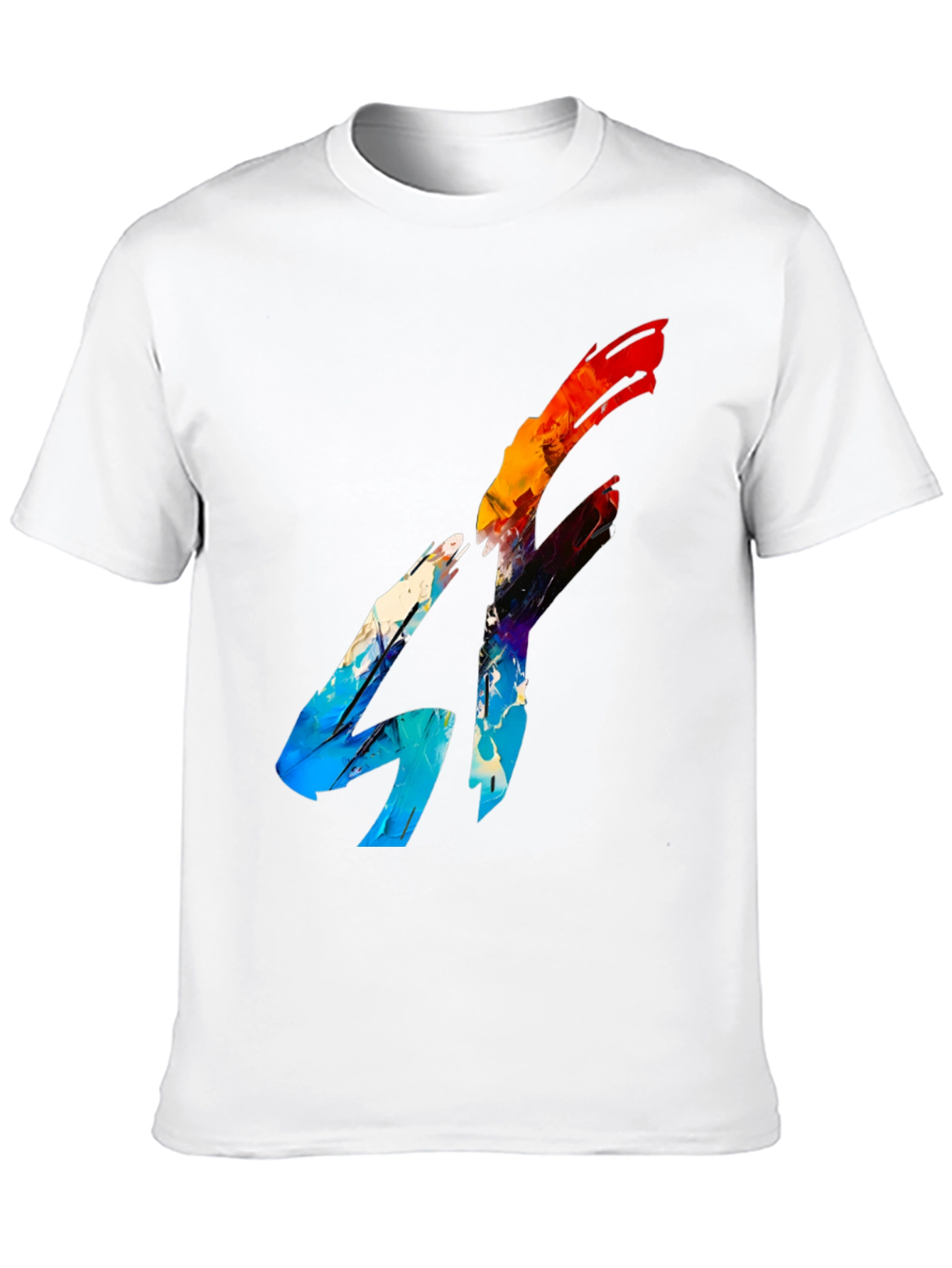 Abstract Graphic Print Black Tee