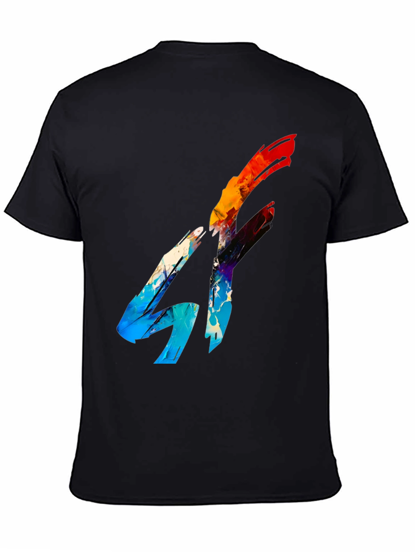 Abstract Graphic Print Black Tee