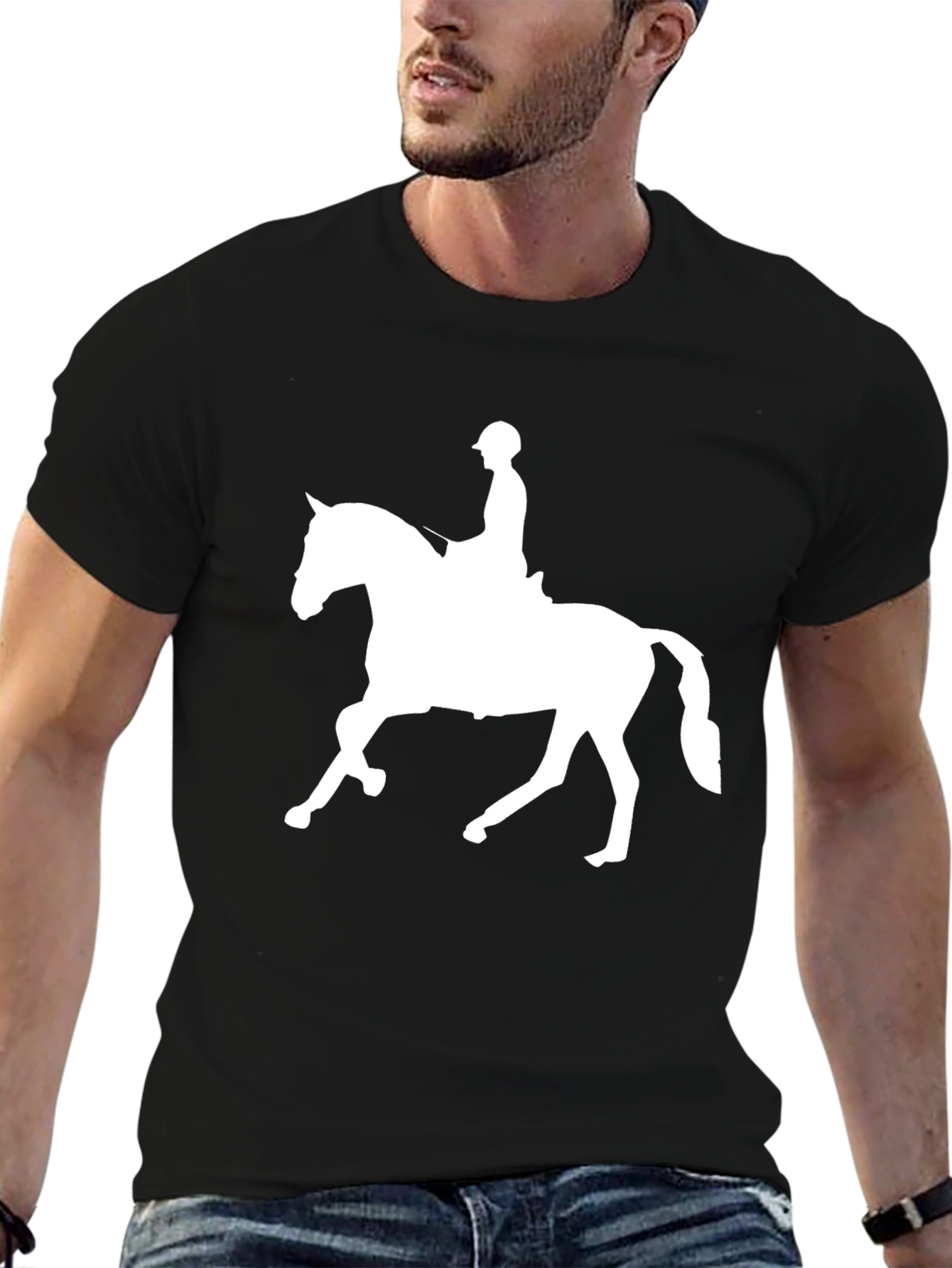 Equestrian Horse Riding T-Shirt - Black