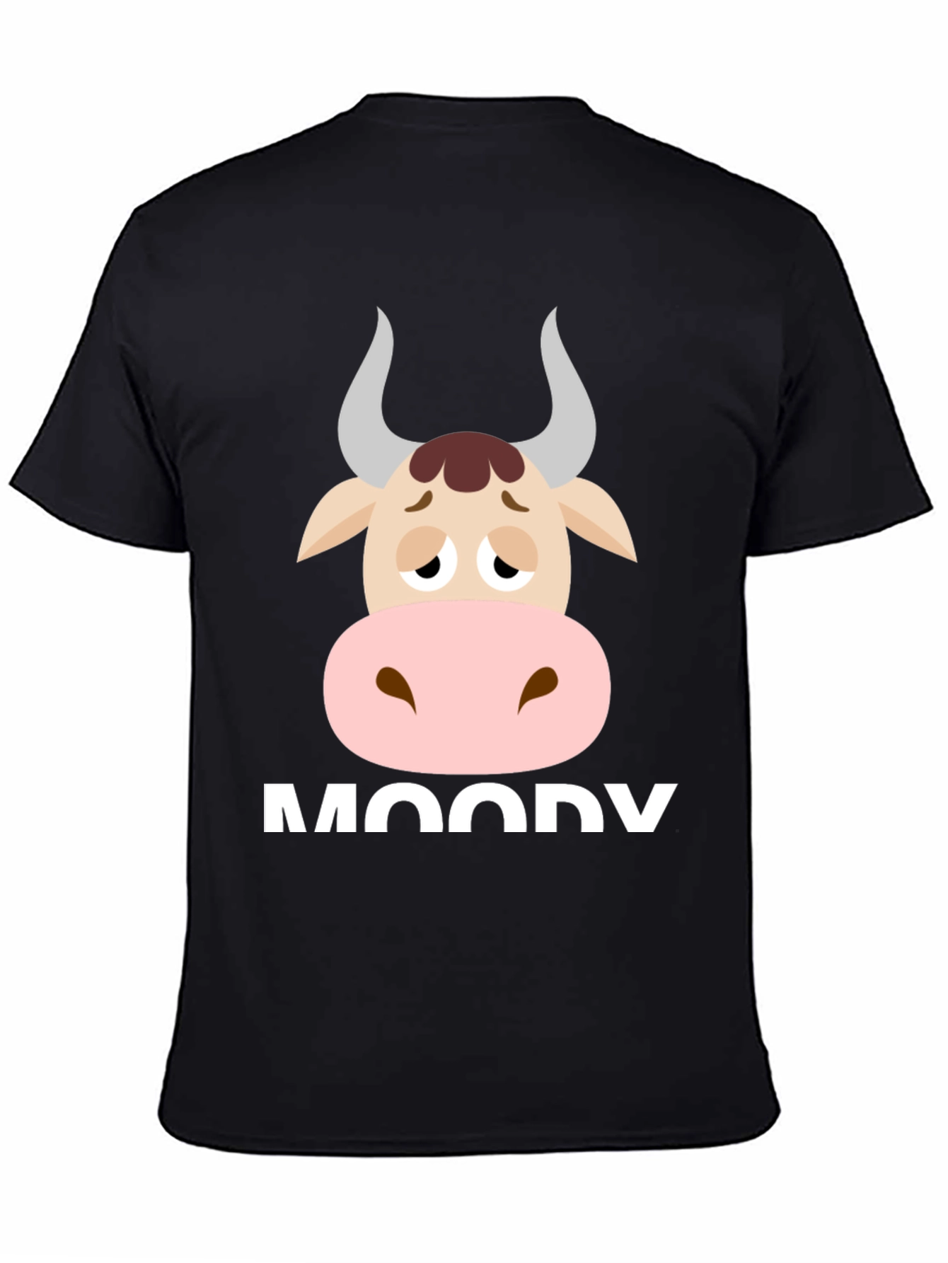 Moody Cow Graphic Tee - Funny Animal T-Shirt