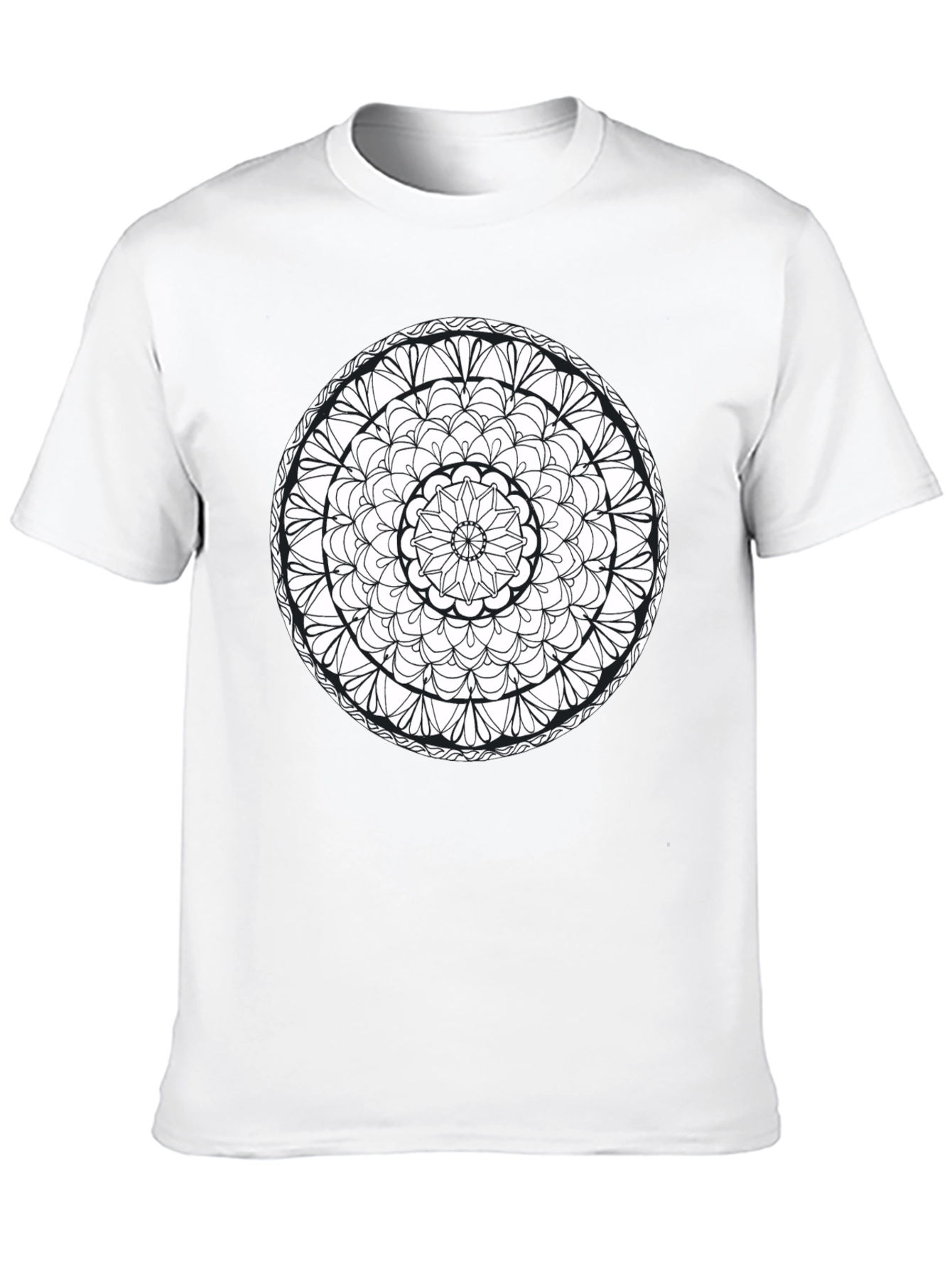 Mandala Print Black T-Shirt - Artistic Tee