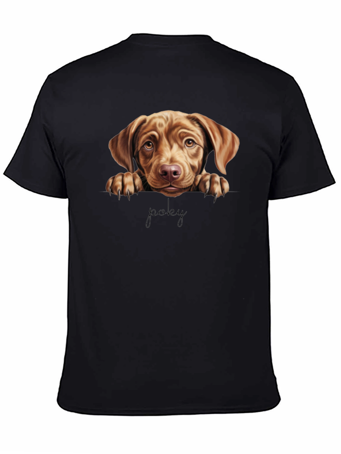 Poky Dog Graphic Tee - Black Cotton Blend Shirt