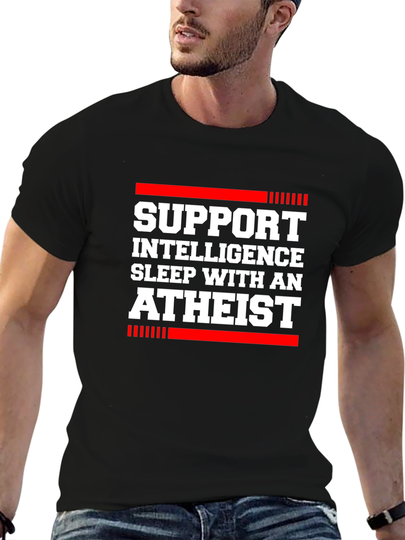Support Intelligence Atheist Graphic T-Shirt