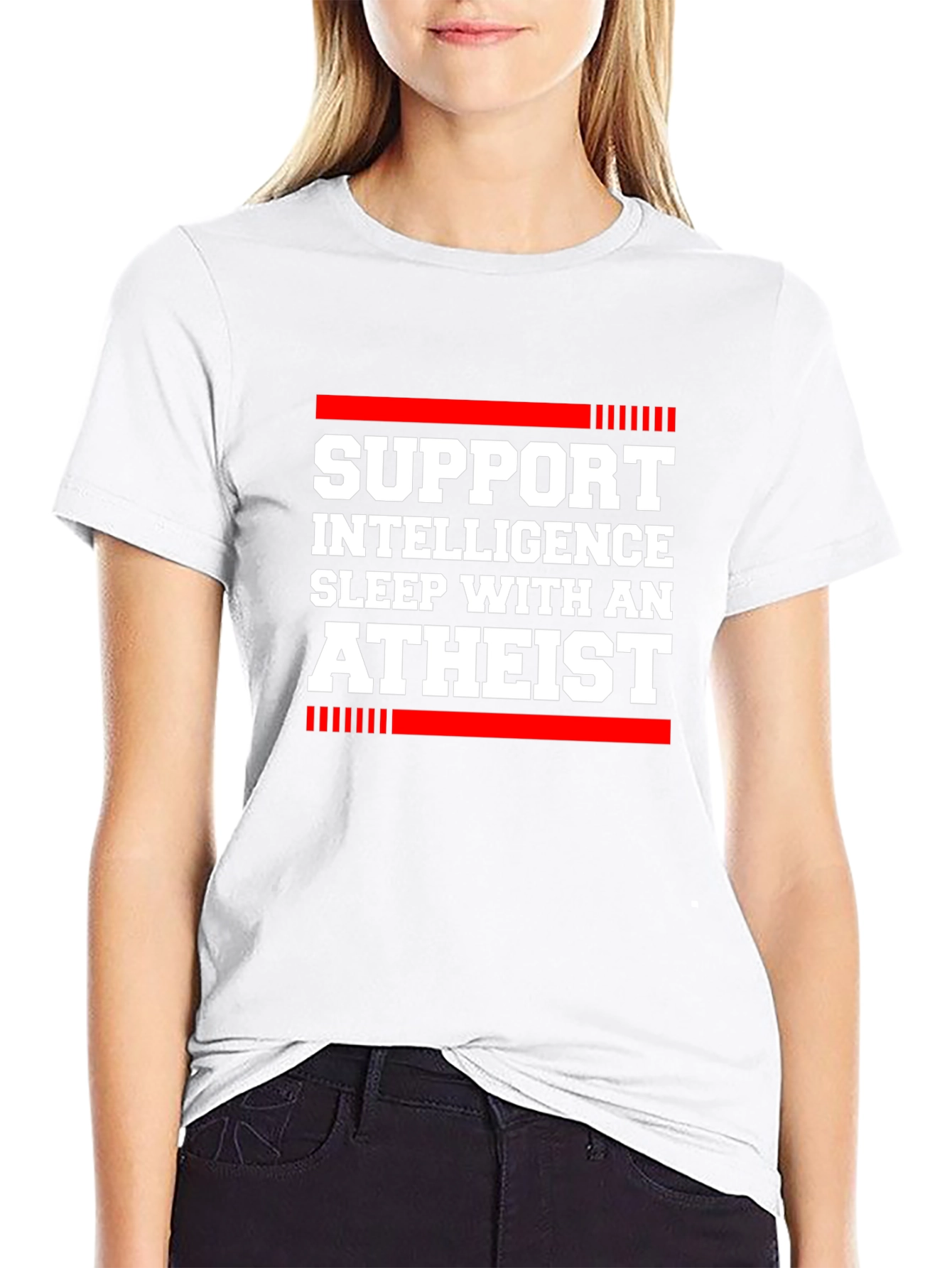 Support Intelligence Atheist Graphic T-Shirt