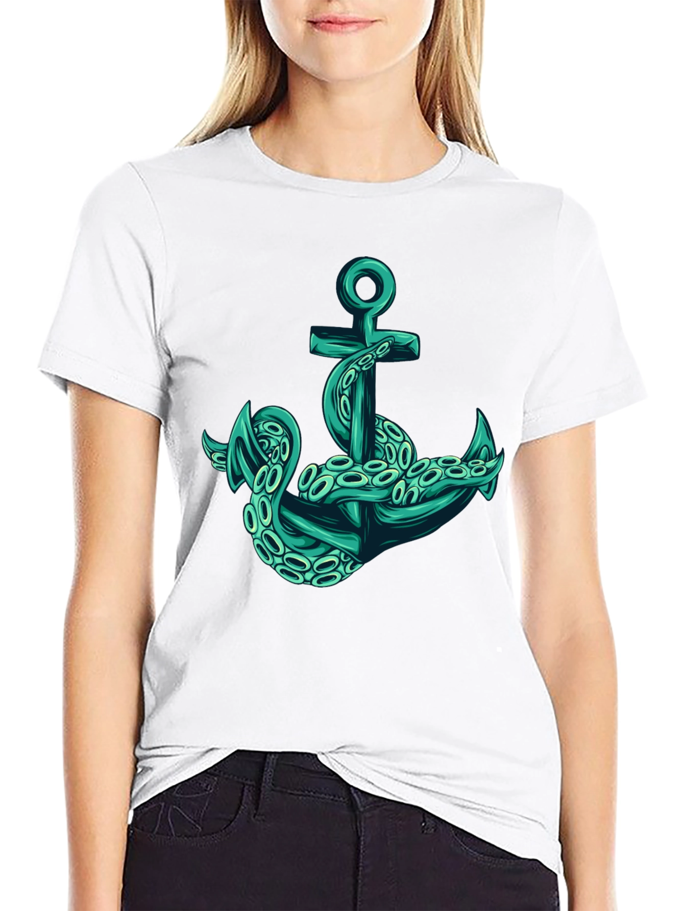 Octopus Anchor Graphic T-Shirt