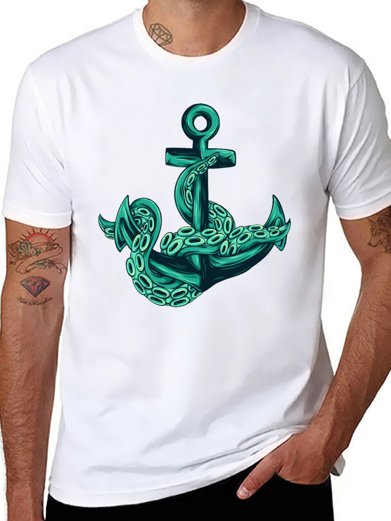 Octopus Anchor Graphic T-Shirt