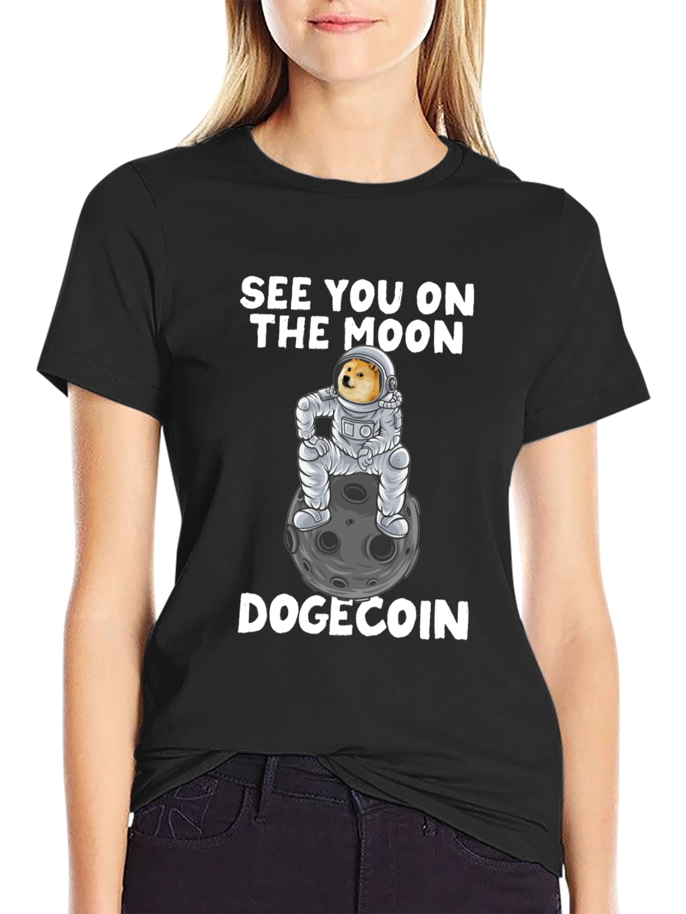 Dogecoin Moon T-Shirt - Crypto Meme Tee