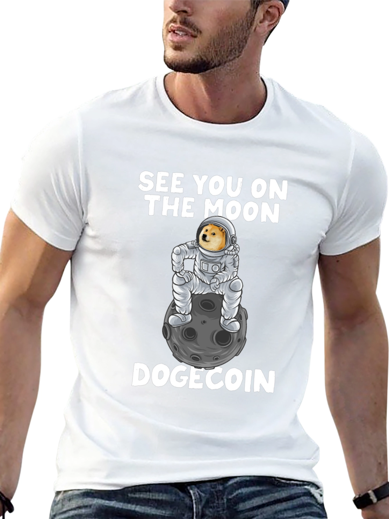 Dogecoin Moon T-Shirt - Crypto Meme Tee