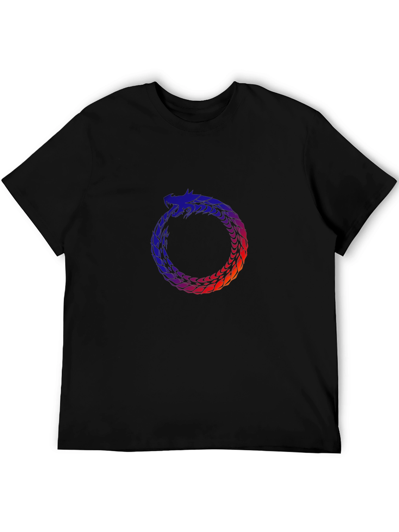Ouroboros Serpent Graphic T-Shirt - Black