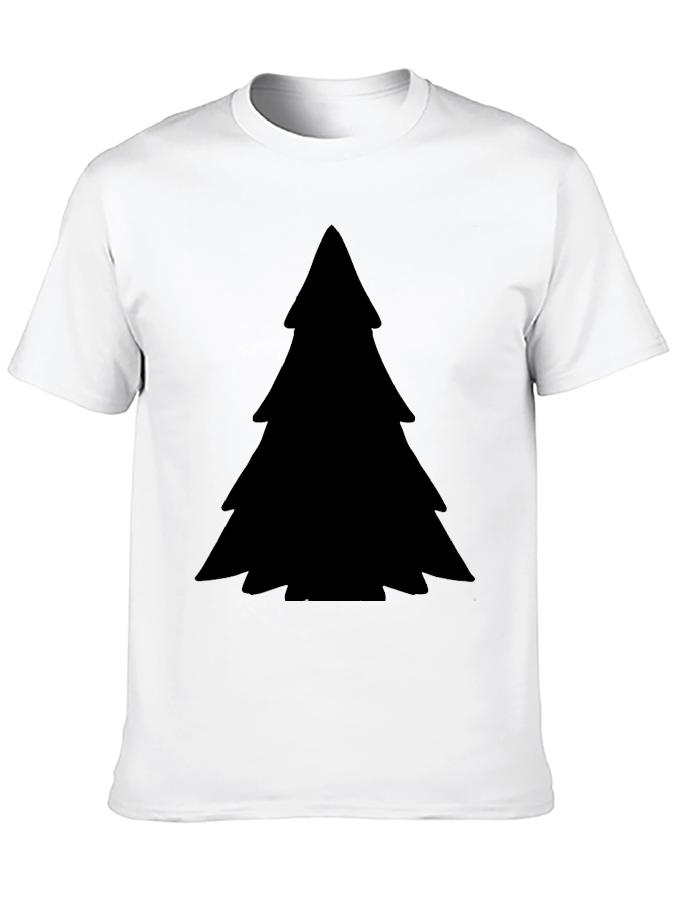 Solid Black Christmas Tree Graphic Tee