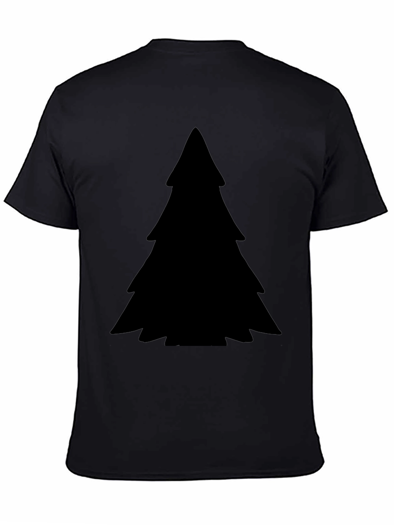 Solid Black Christmas Tree Graphic Tee