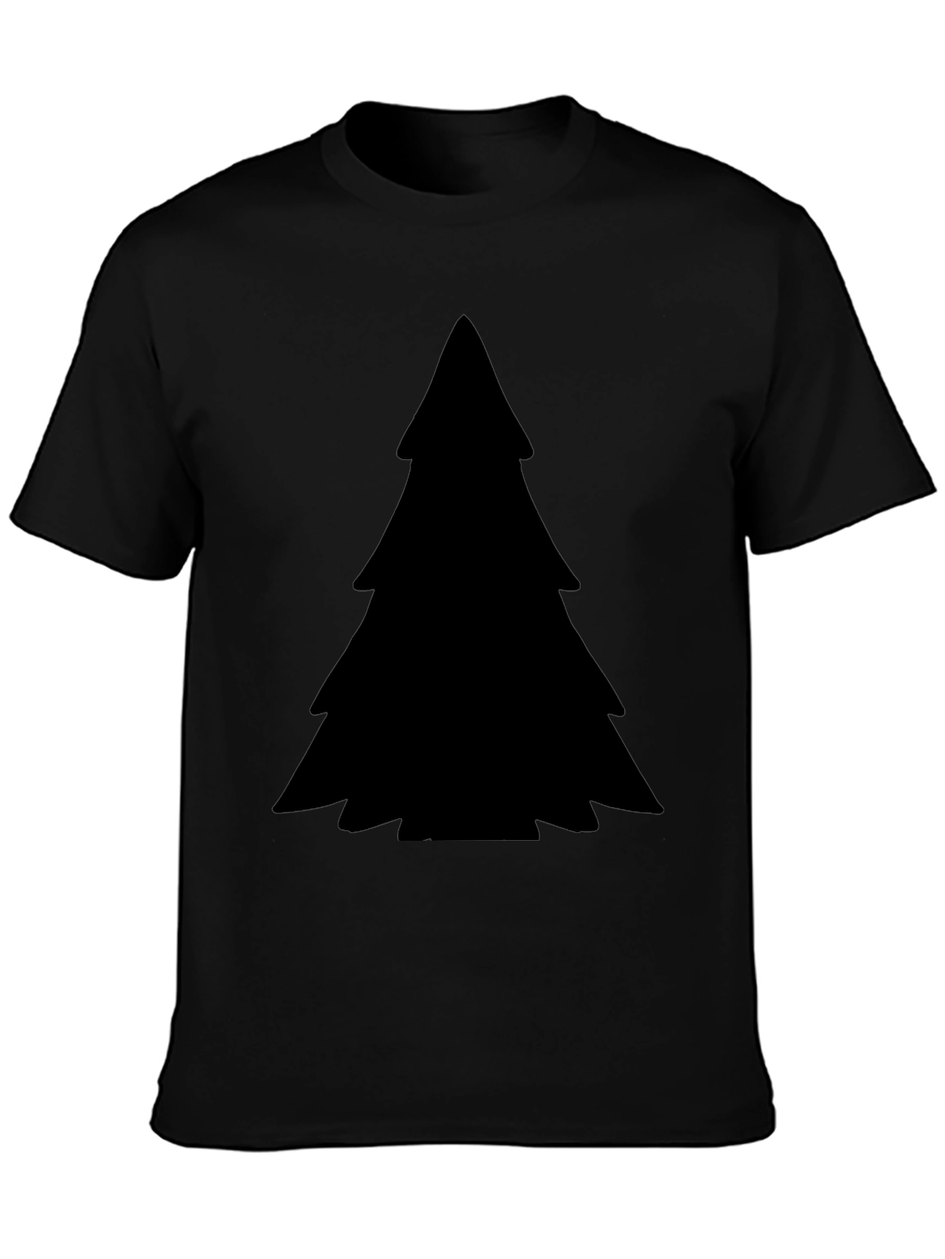 Solid Black Christmas Tree Graphic Tee