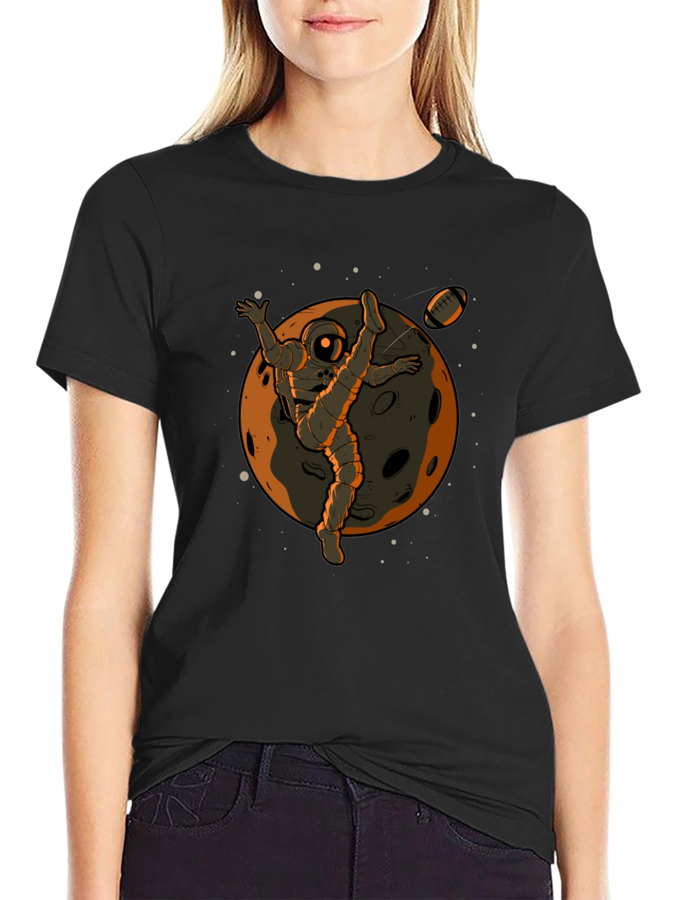 Astronaut Football Kick Graphic Tee
