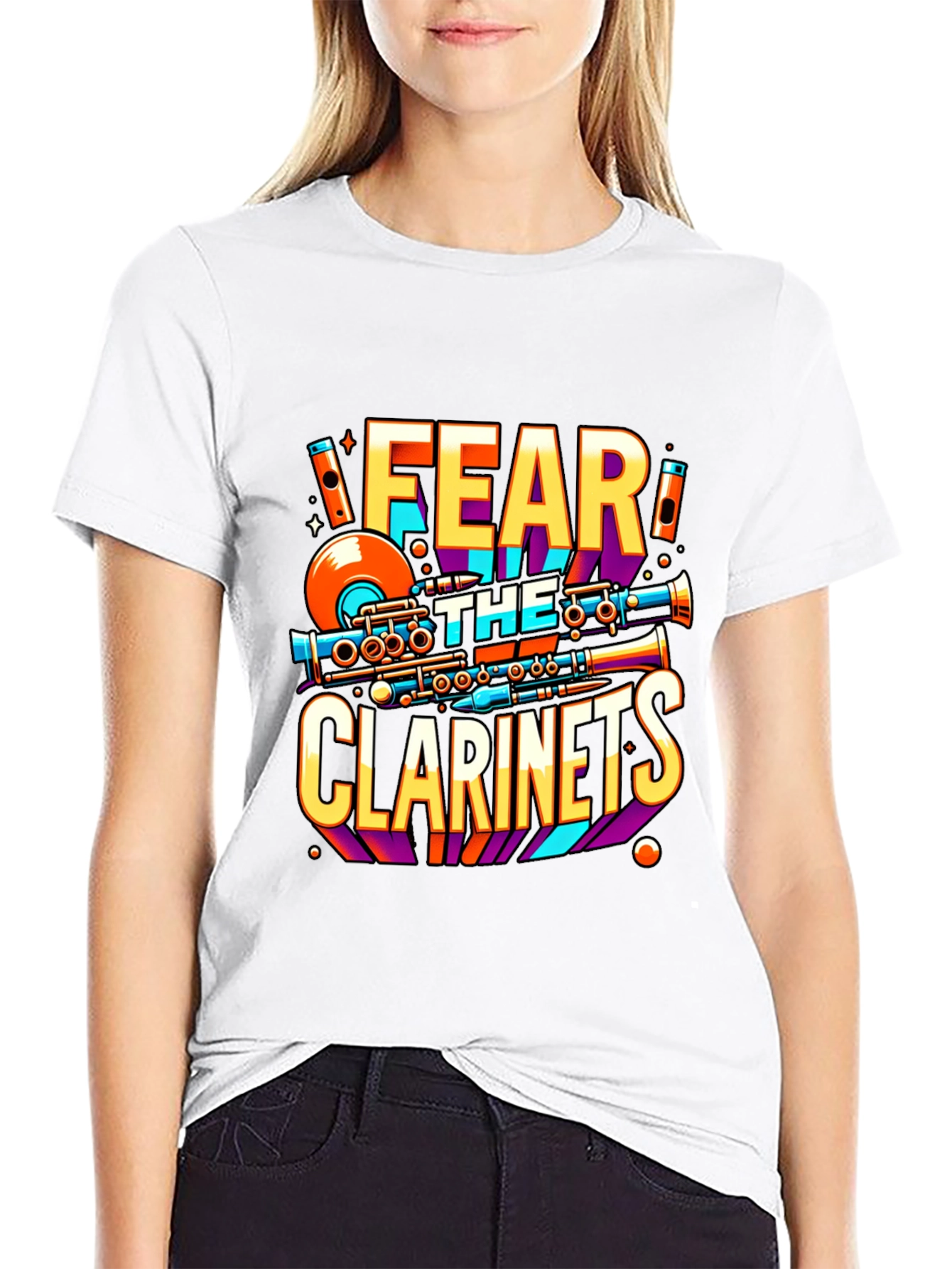 Fear the Clarinets Graphic Tee - Musicians Novelty T-Shirt