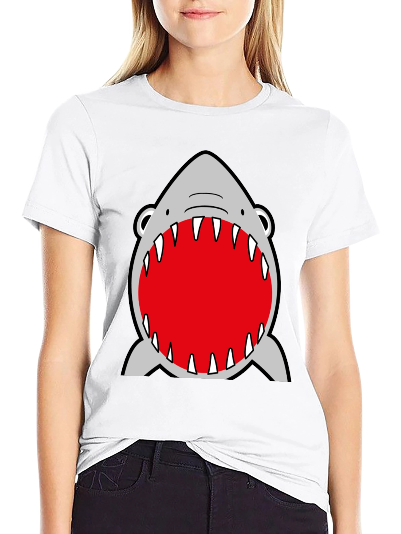 Shark Mouth Graphic Black T-Shirt