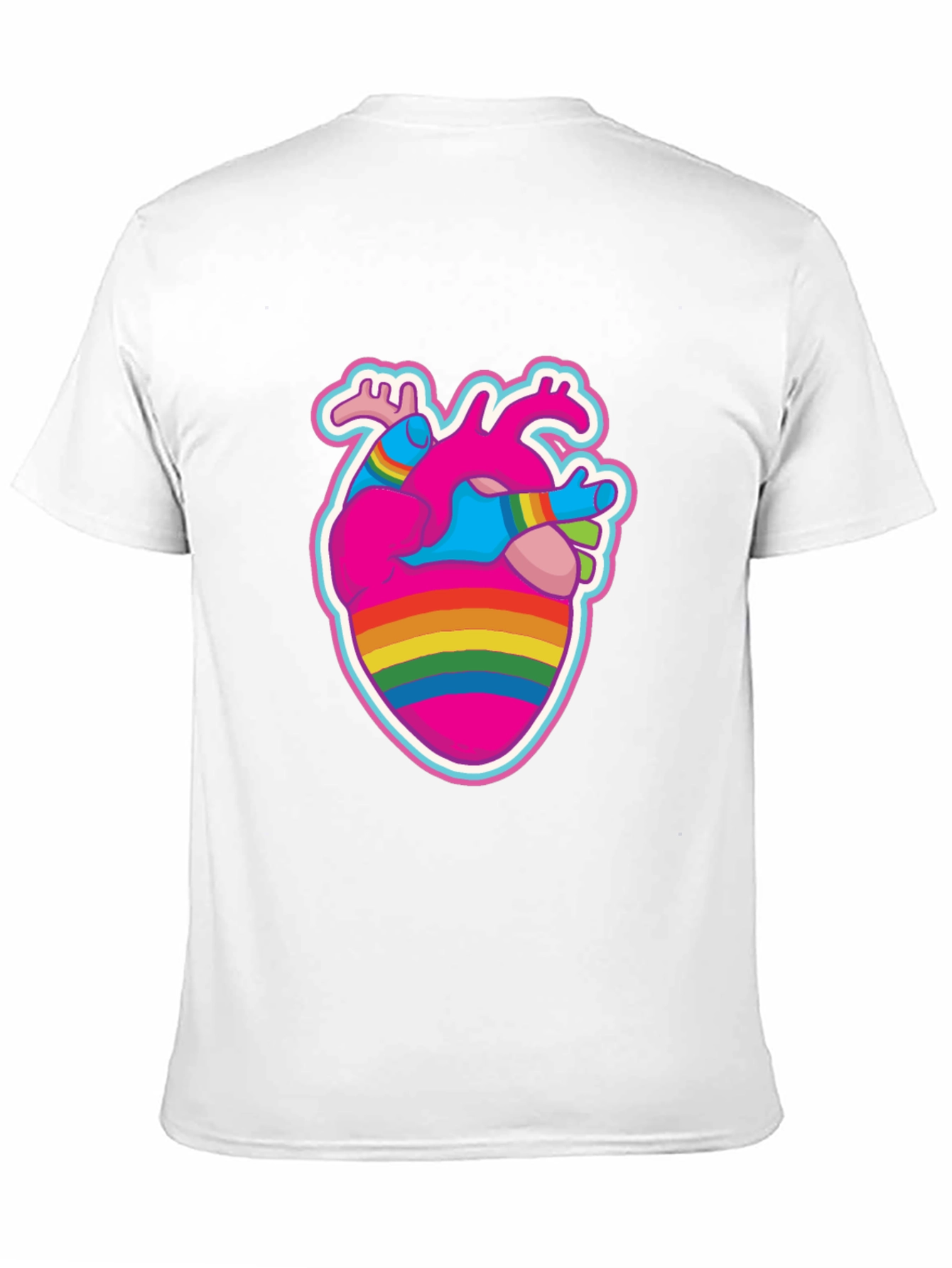 Anatomical Heart Pride T-Shirt - Black Crew Neck