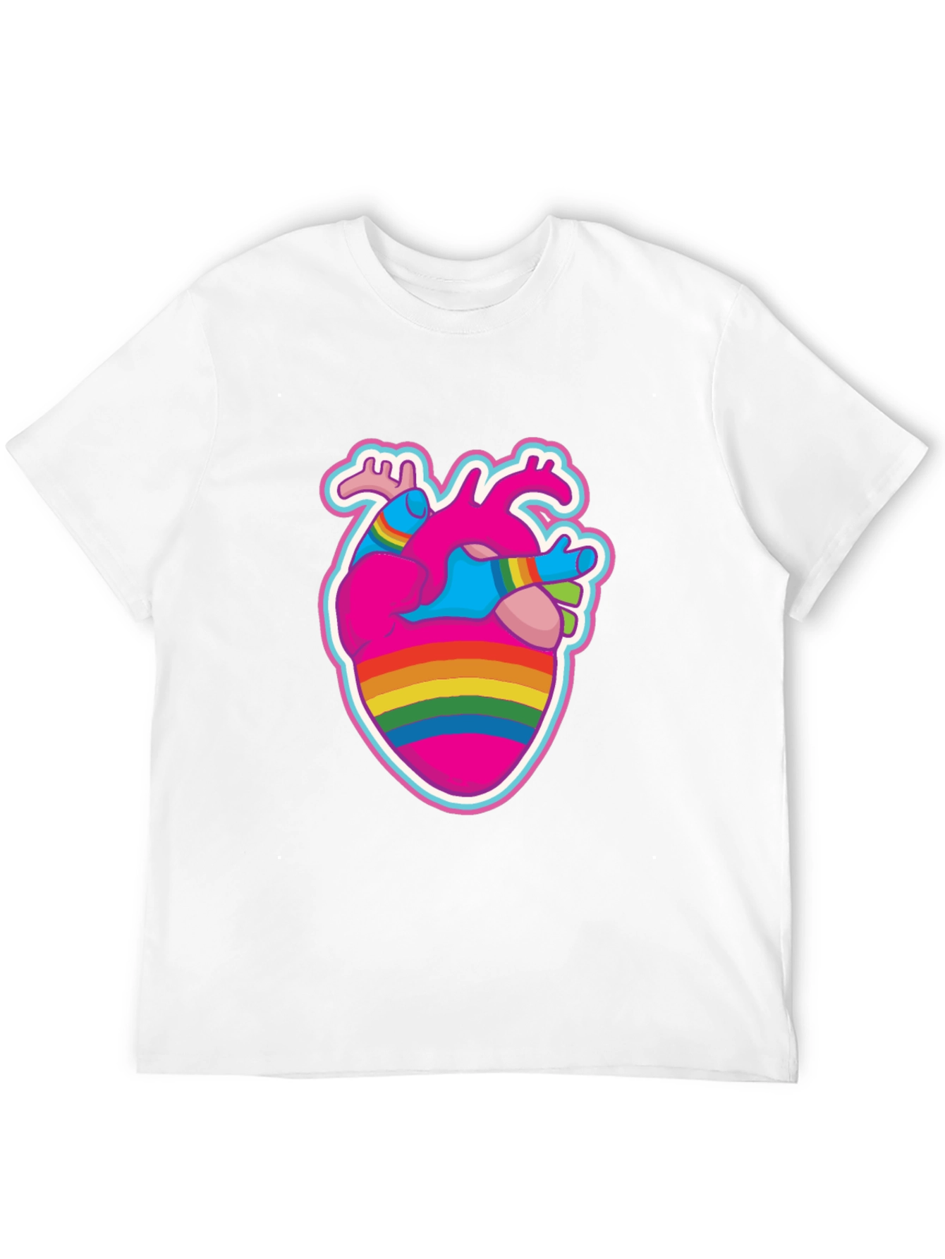 Anatomical Heart Pride T-Shirt - Black Crew Neck