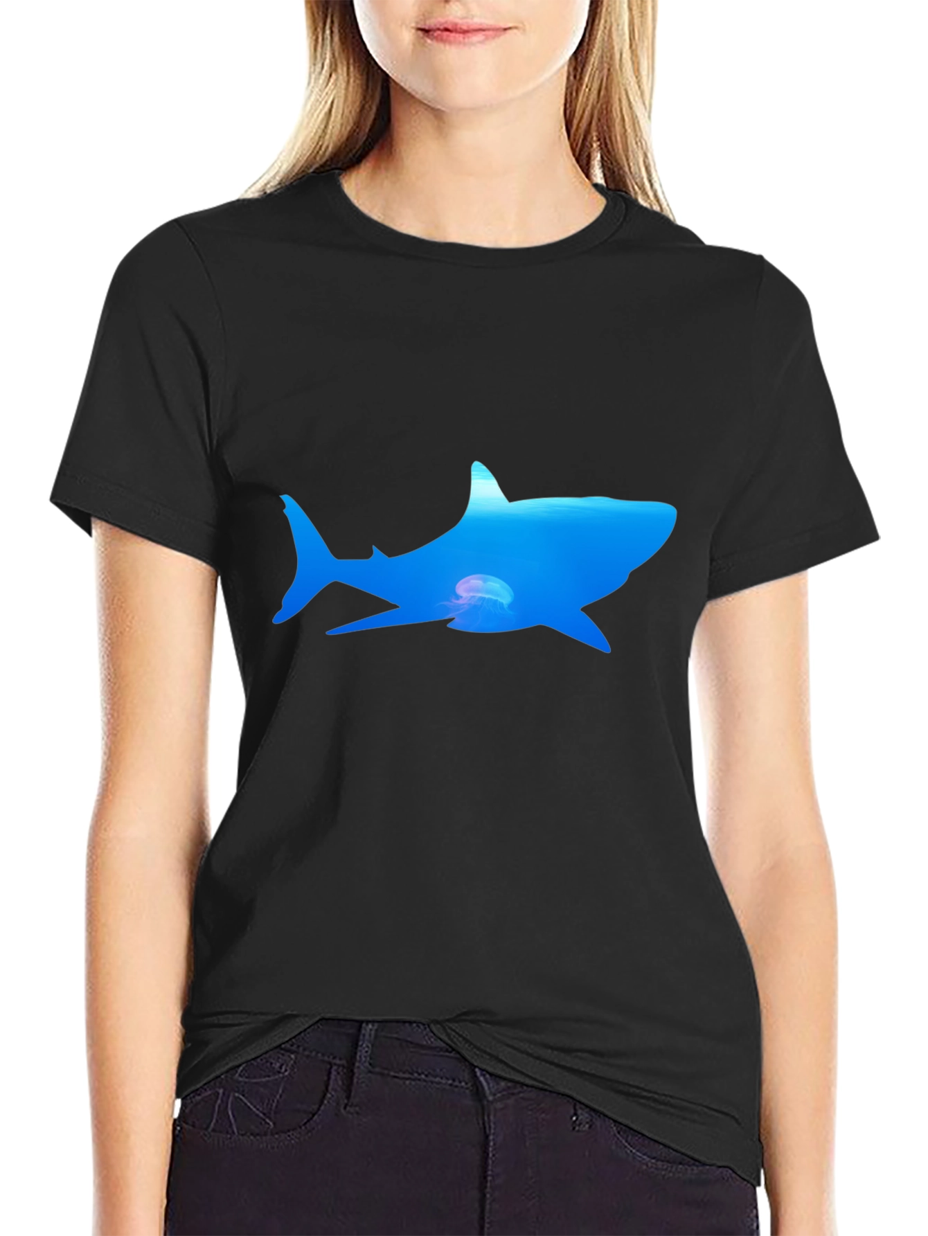 Ocean Shark Graphic Tee - Black