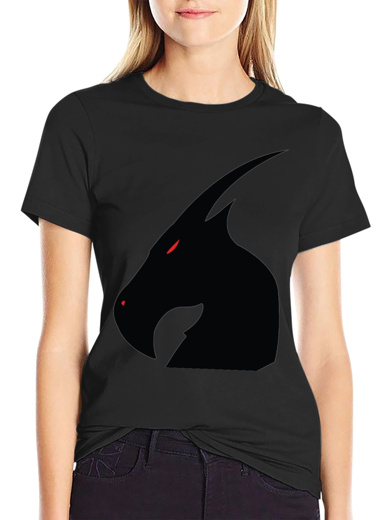 Mens Black T-Shirt - Dragon Silhouette Graphic Tee