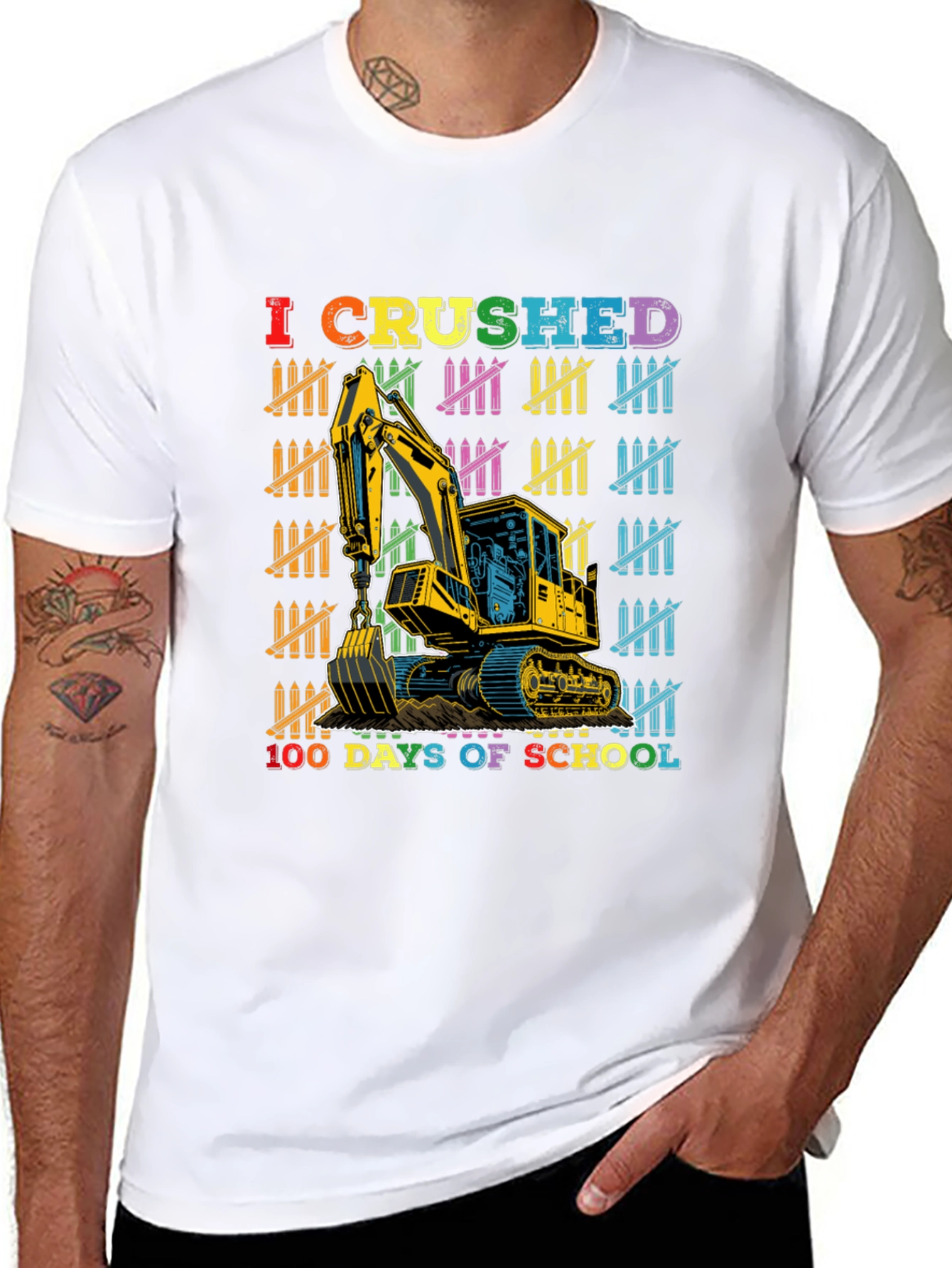 100 Days of School Excavator T-Shirt