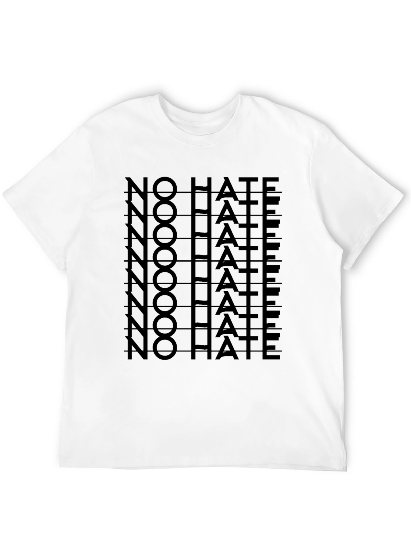 No Hate Graphic Print Black T-Shirt