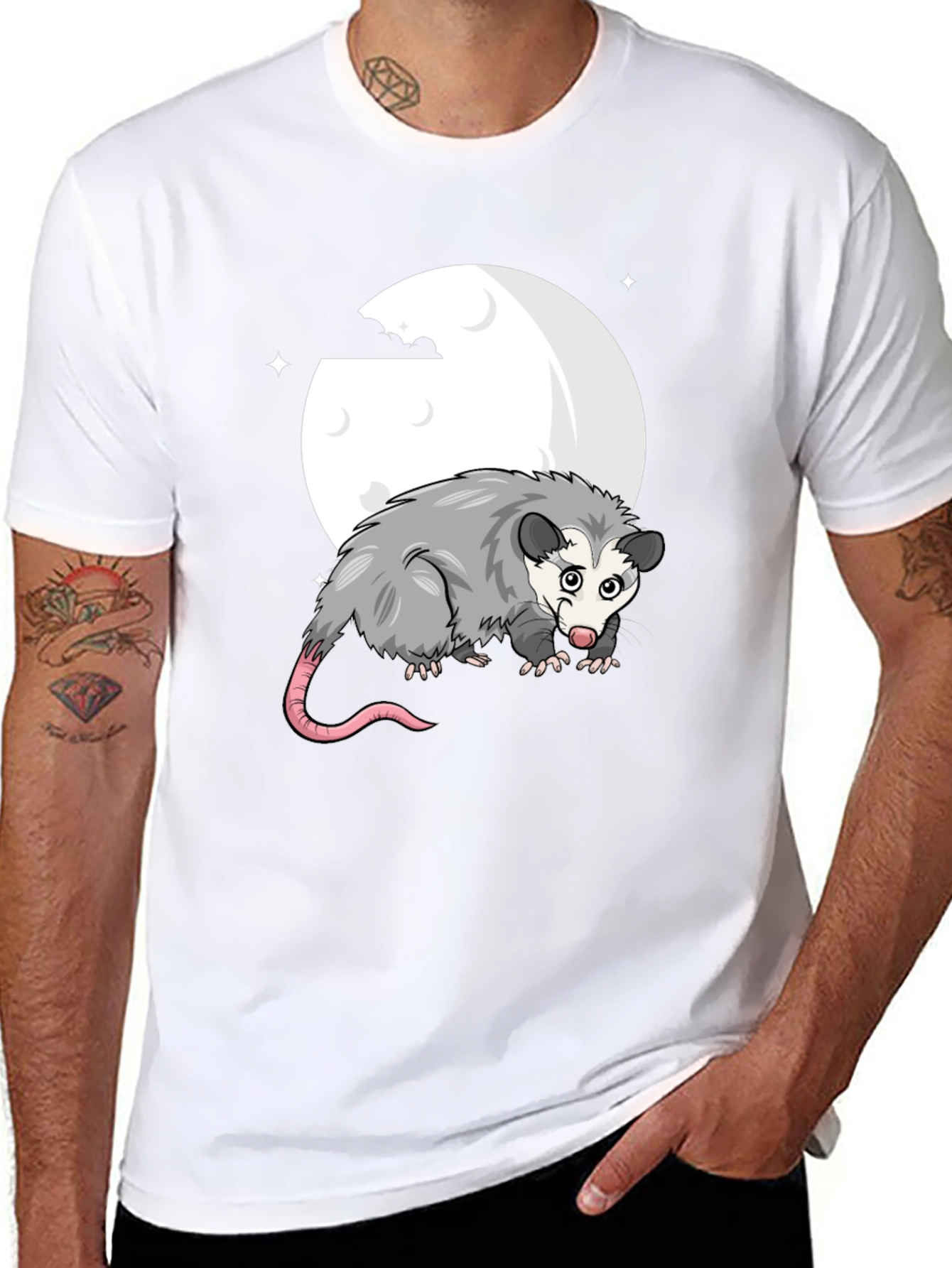 Opossum Moon Graphic Tee - Black