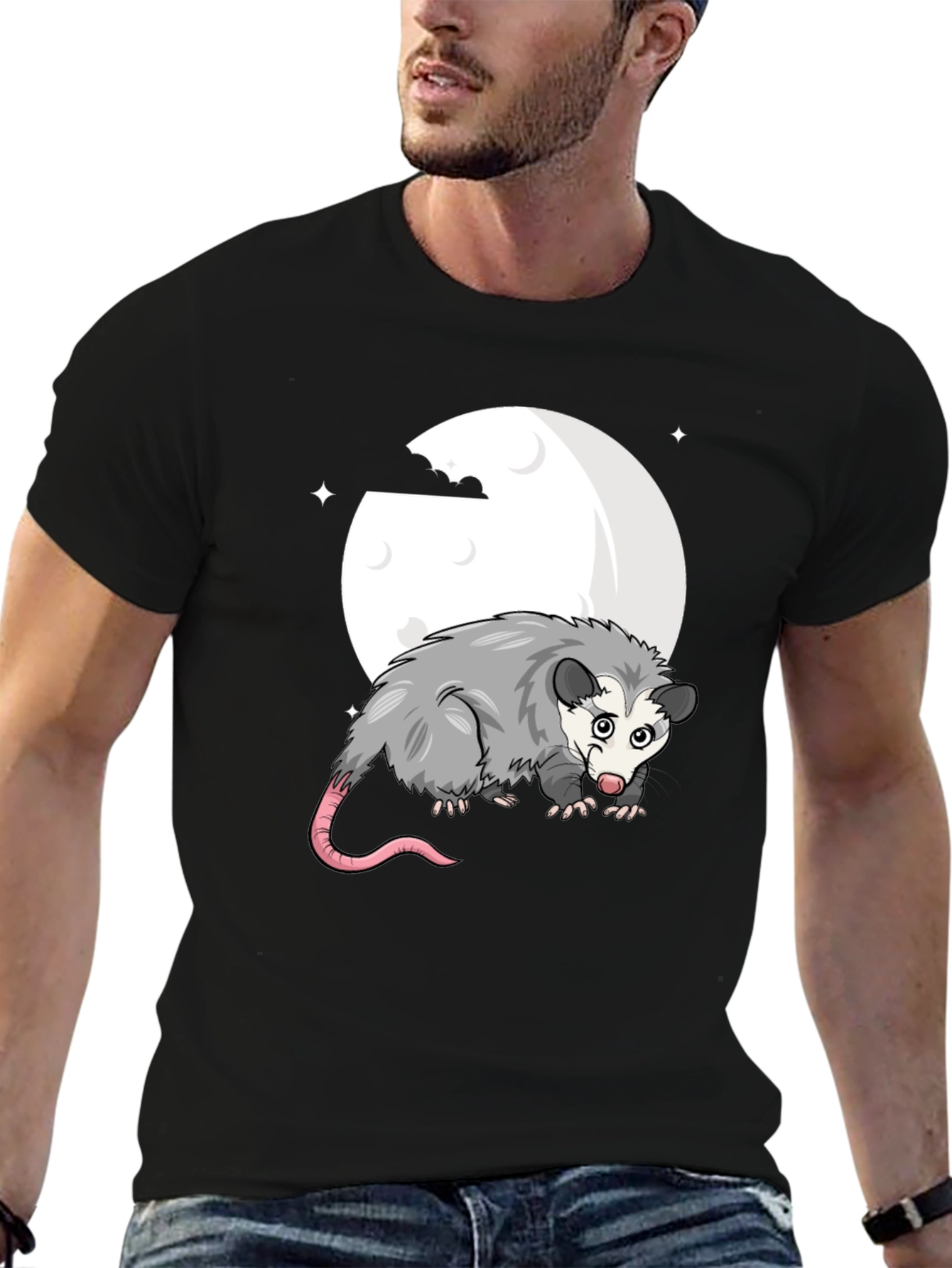 Opossum Moon Graphic Tee - Black