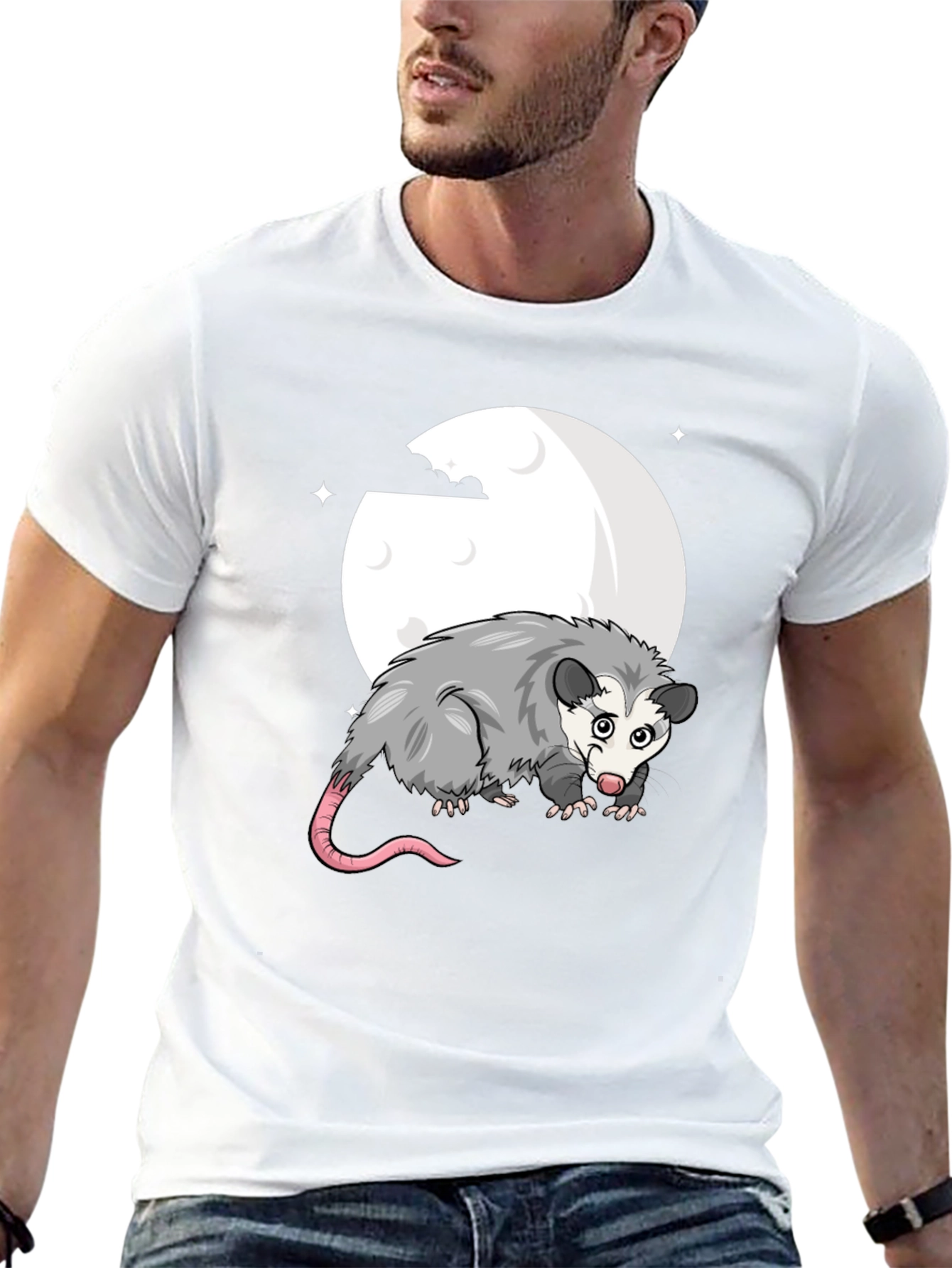 Opossum Moon Graphic Tee - Black