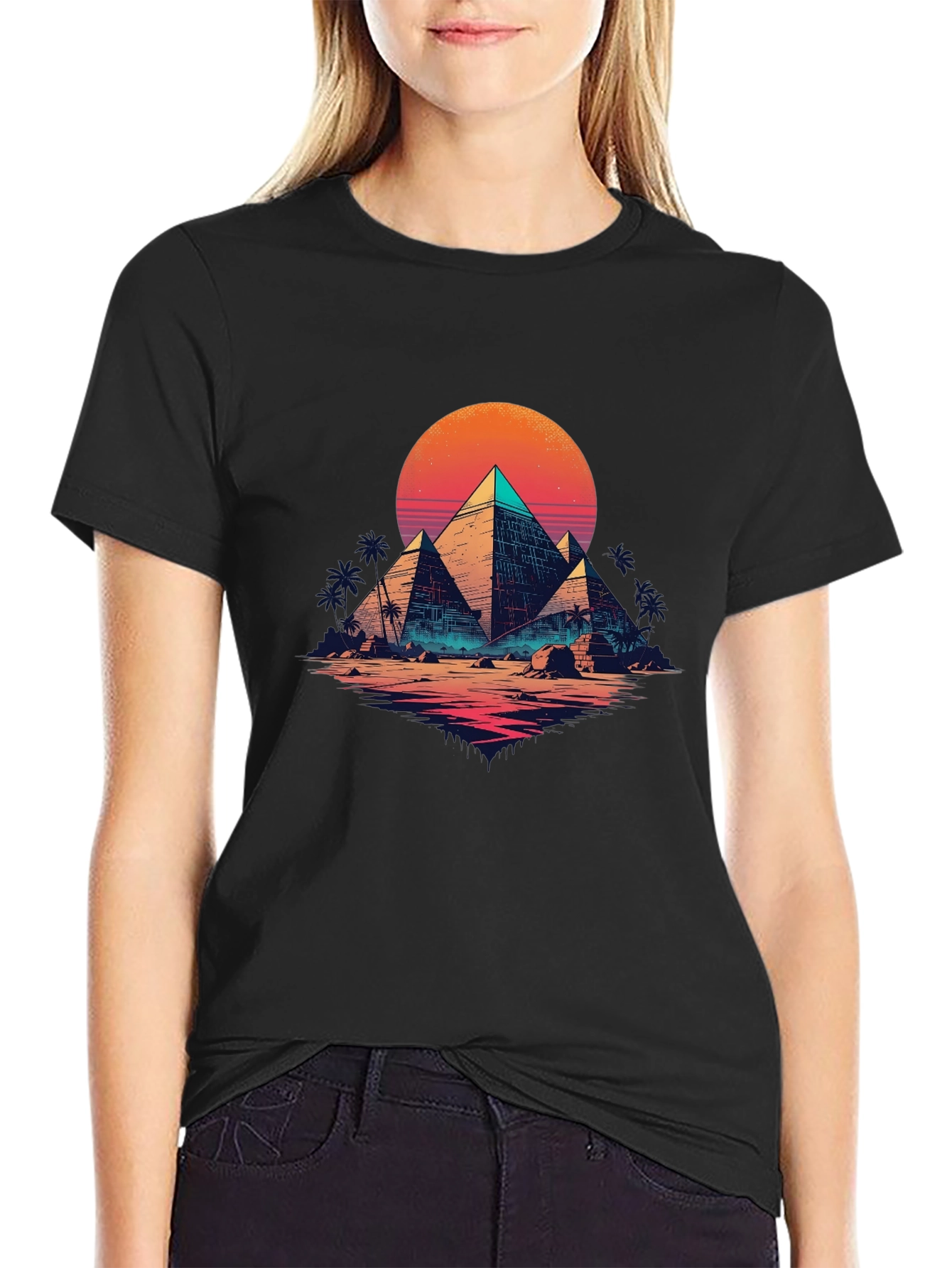 Retro Egypt Pyramids Graphic T-Shirt