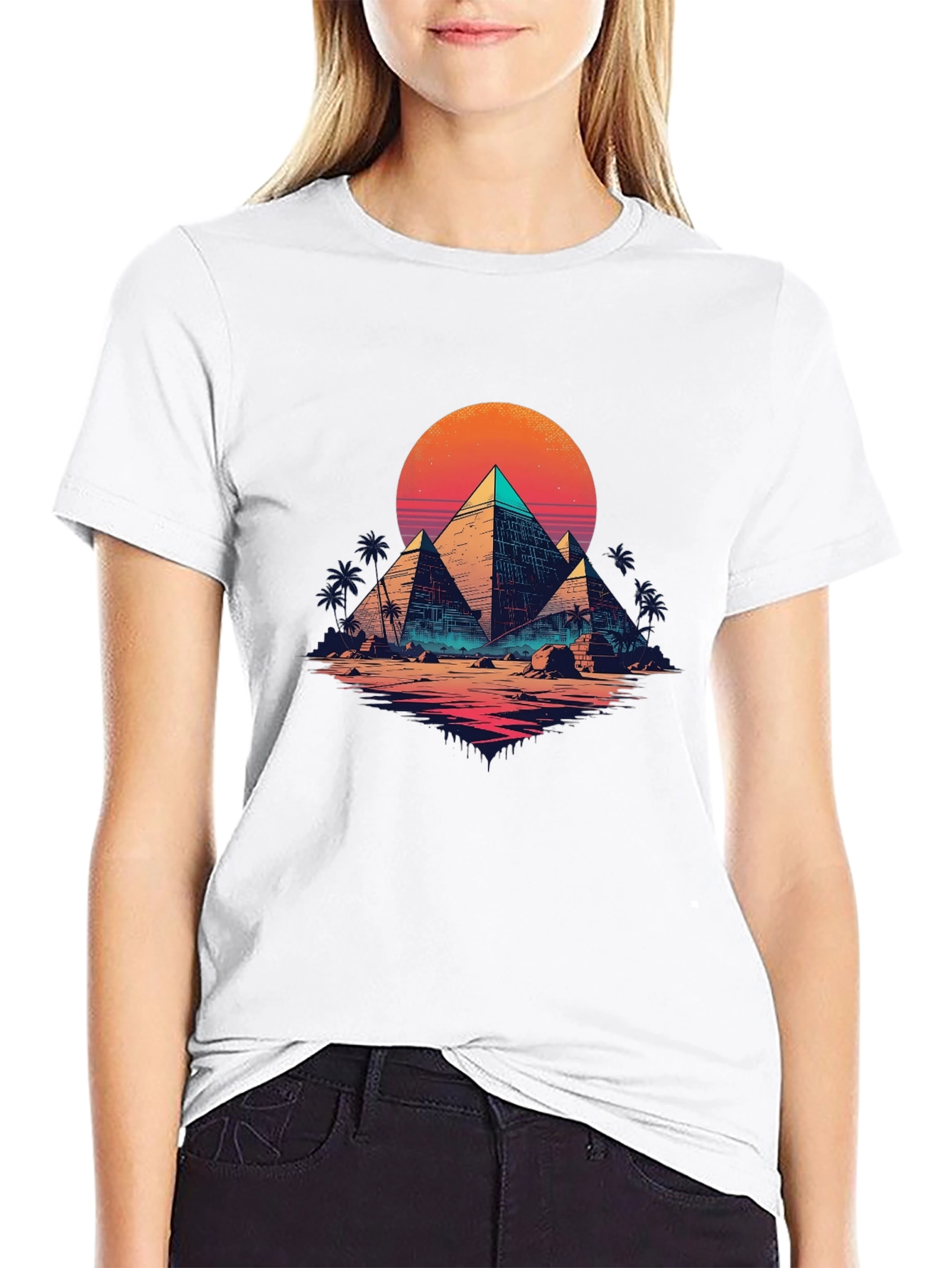 Retro Egypt Pyramids Graphic T-Shirt