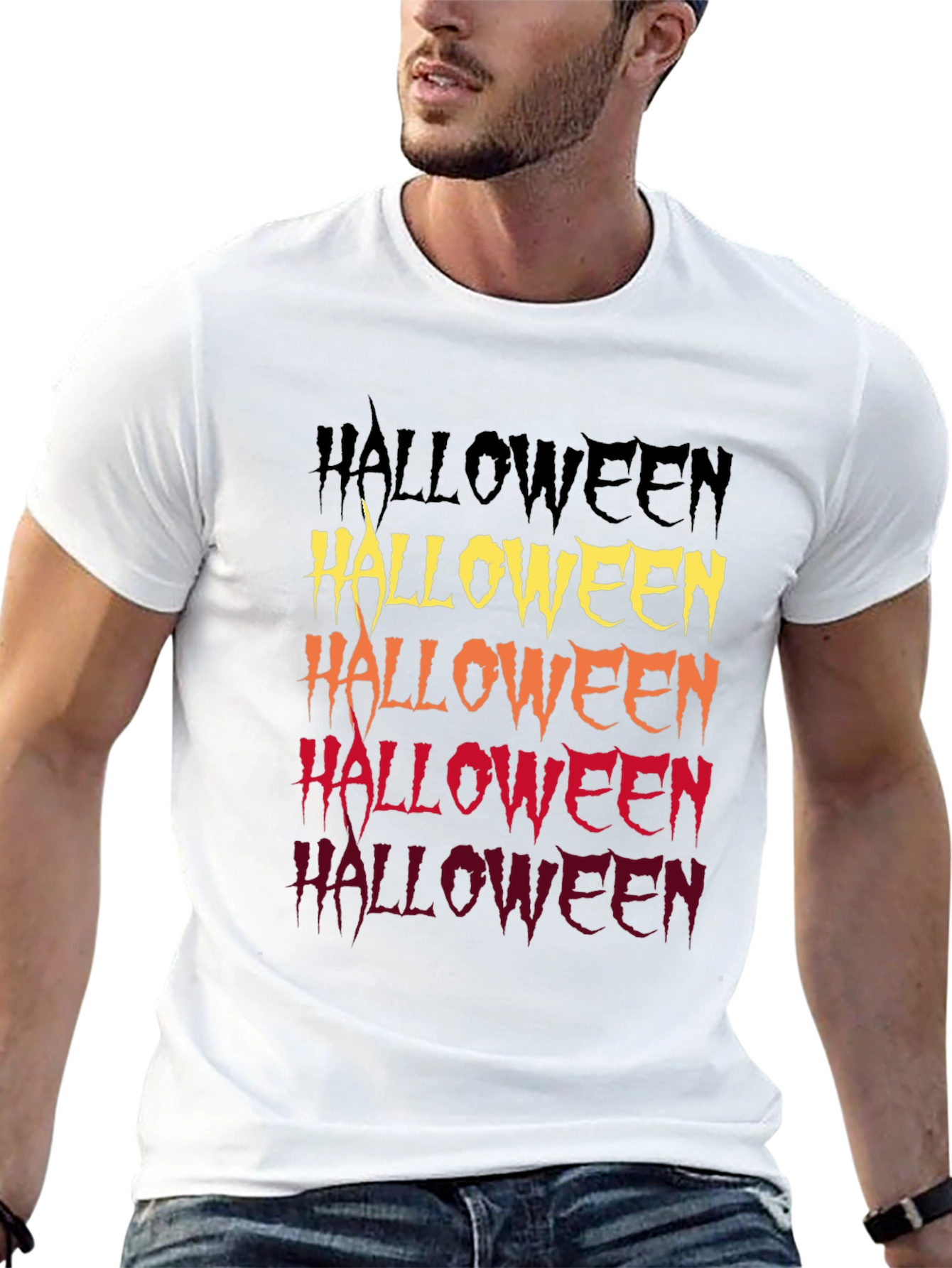 Halloween Fade Graphic Tee - Spooky Season Shirt